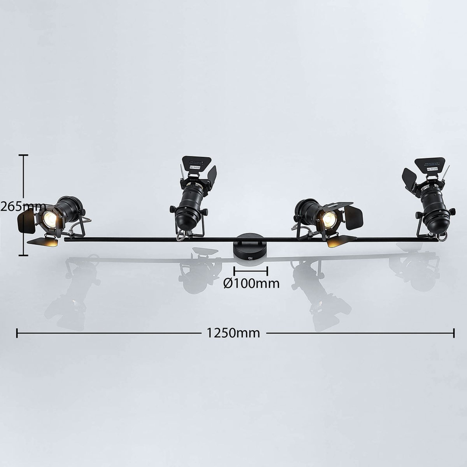 Tilen 4 Plafondlamp Black - Lindby