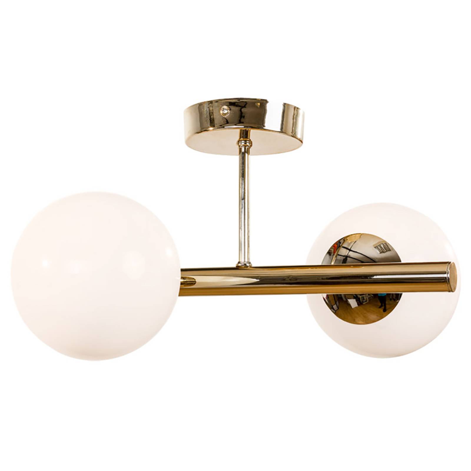 Taklampa Linea, guld, 2 lampor