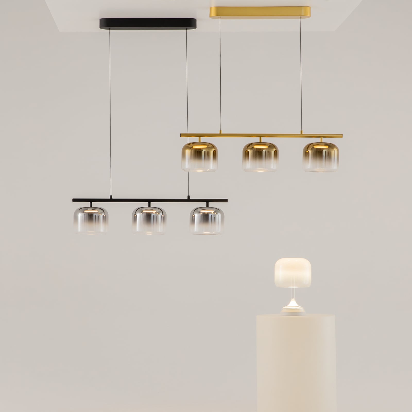 Maytoni LED-Hängeleuchte Spirito, 3-flammig, rauchgrau, dim