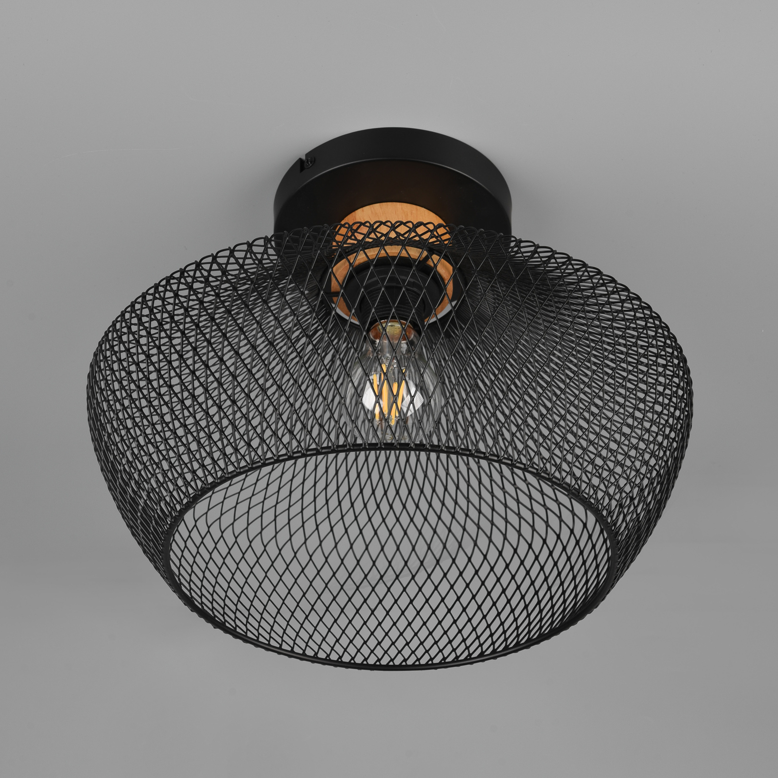 Valeria ceiling light with a latticed lampshade