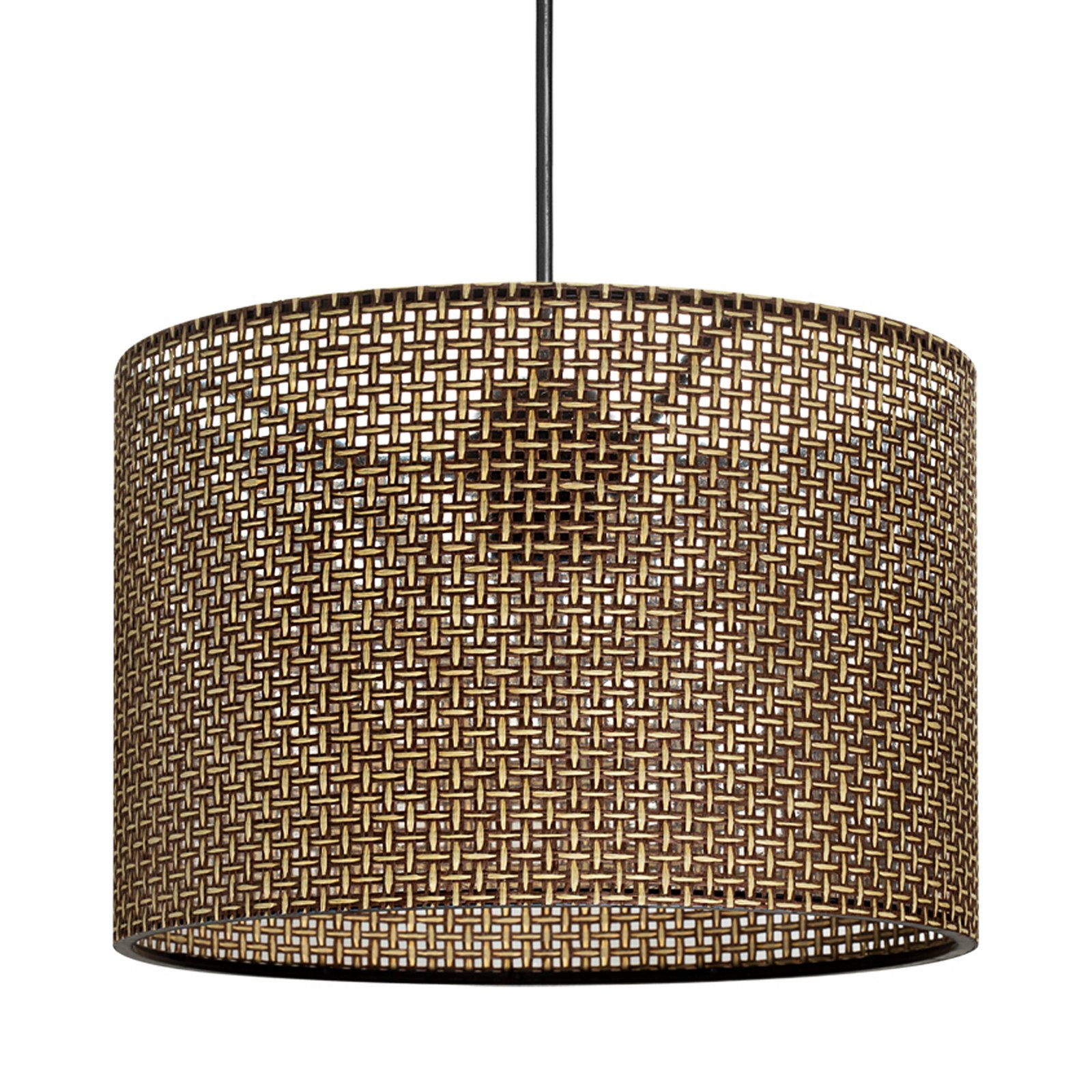 Candeeiro suspenso Nara, padrão castanho, tecido, Ø 30 cm