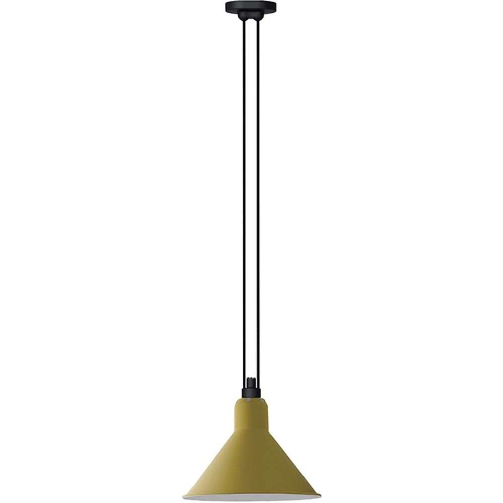 322 L Lampada a Sospensione Conico Giallo - Lampe Gras