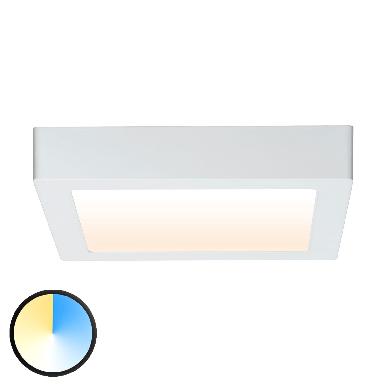 Paulmann Carpo LED ceiling lamp white 22.5x22.5cm, for Living / Dining Room, metal, plastic, 13 W, energy efficiency: A+, L: 22.5 cm, W: 22.5 cm, H: 3.8 cm