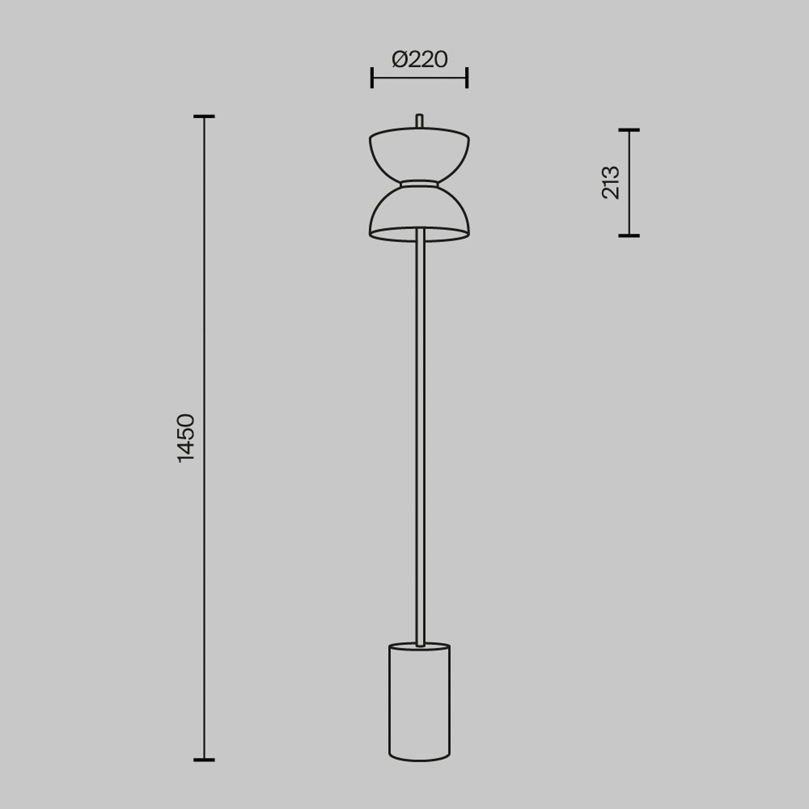 Maytoni LED vloerlamp Kyoto, wit, hoogte 145 cm, marmer