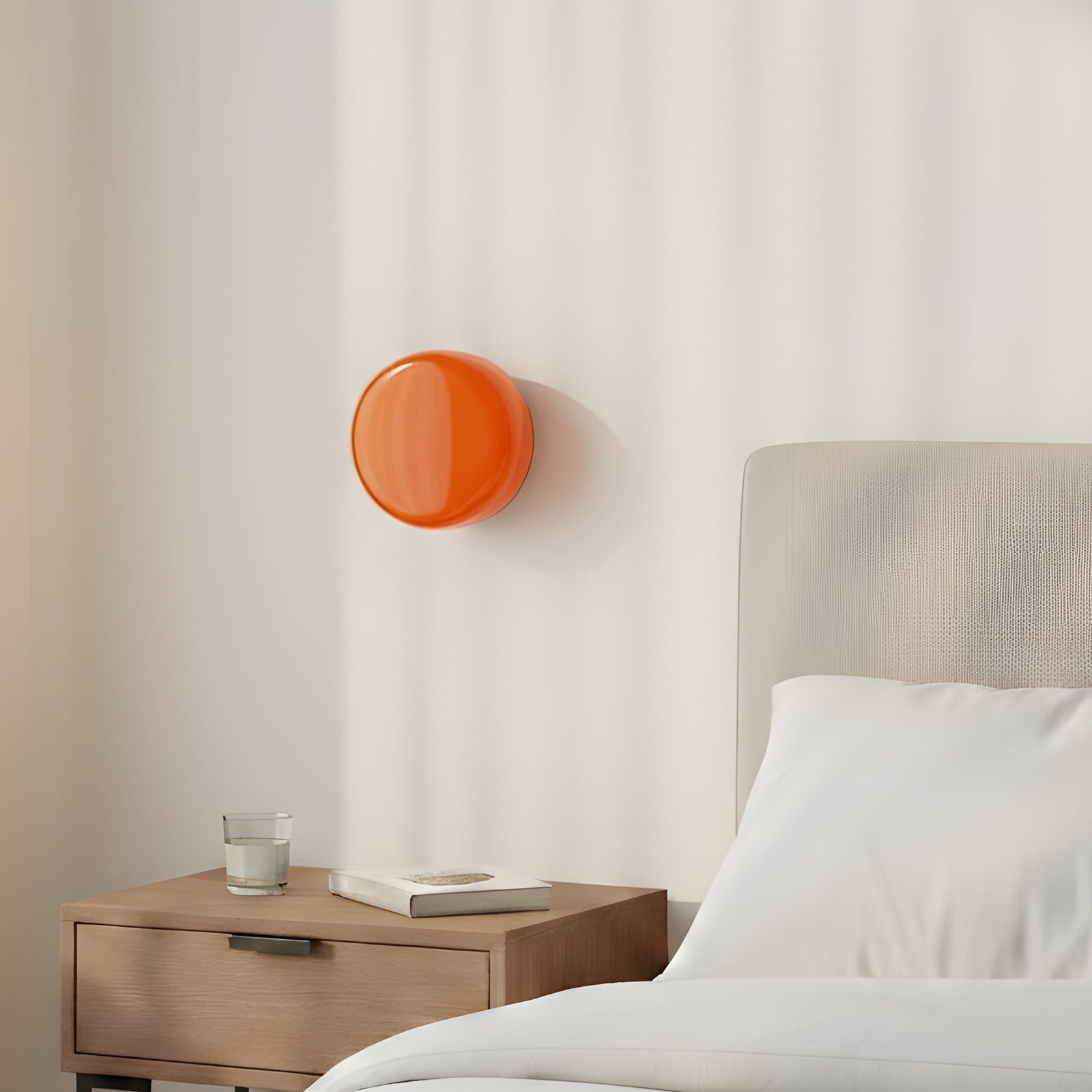 Zidna svjetiljka BonBon, narančasta, Ø 16 cm, staklo - Aldex