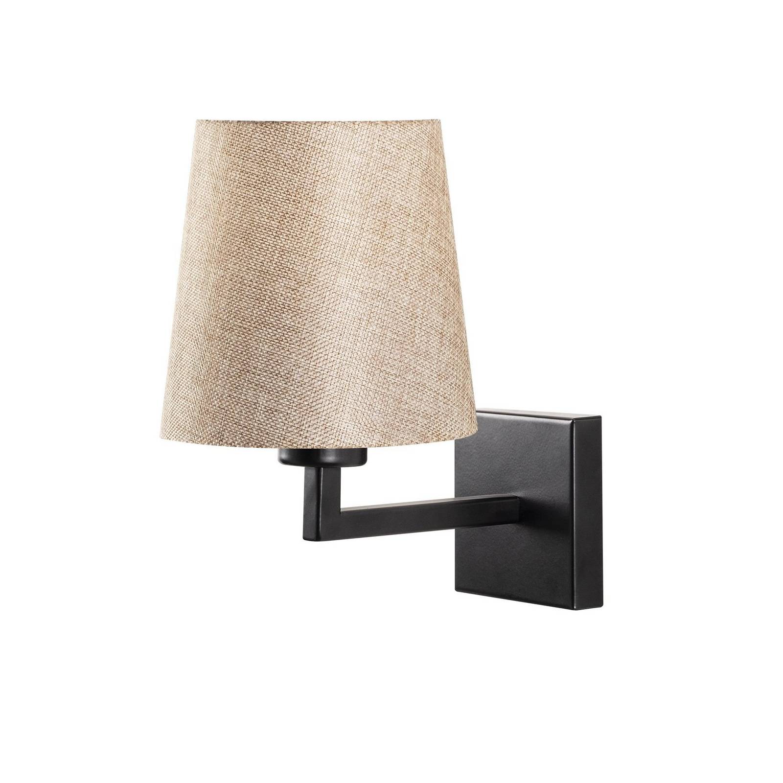 Wandleuchte Profil, schwarz/creme, Metall/ Stoff, Höhe 30 cm