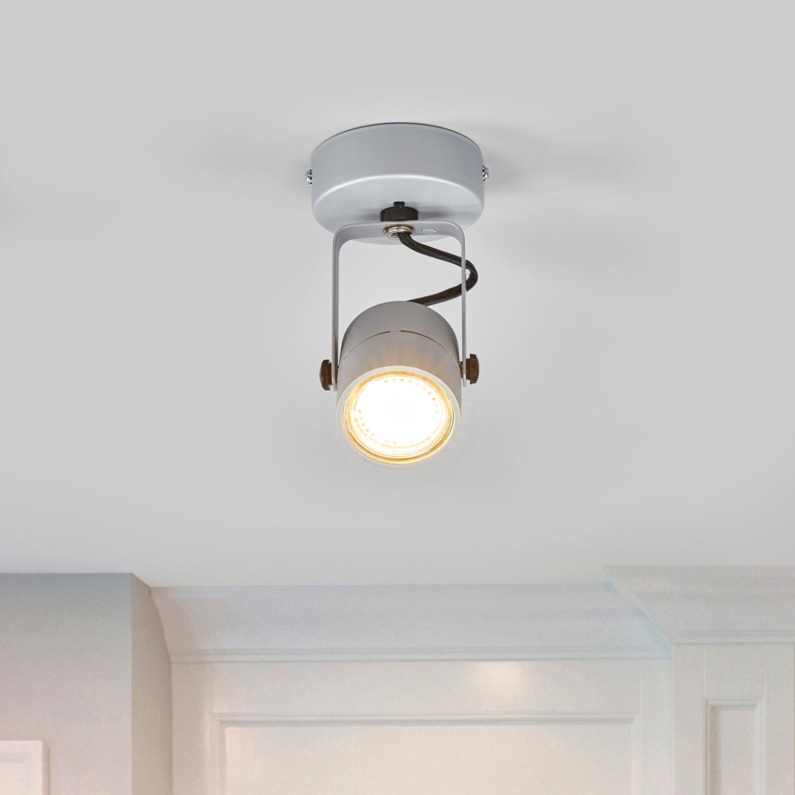 SLV Spot 79 Wall and Ceiling Light 230 V Silvery Grey, for Hallway, Aluminium, GU10, 50 W, energy efficiency: A++, W: 9.5 cm, H: 15 cm