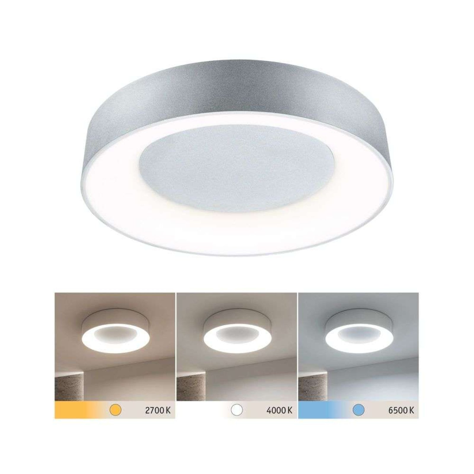 Casca LED Plafonieră IP44 2100lm Alb/Matt Aluminiu - Paulmann