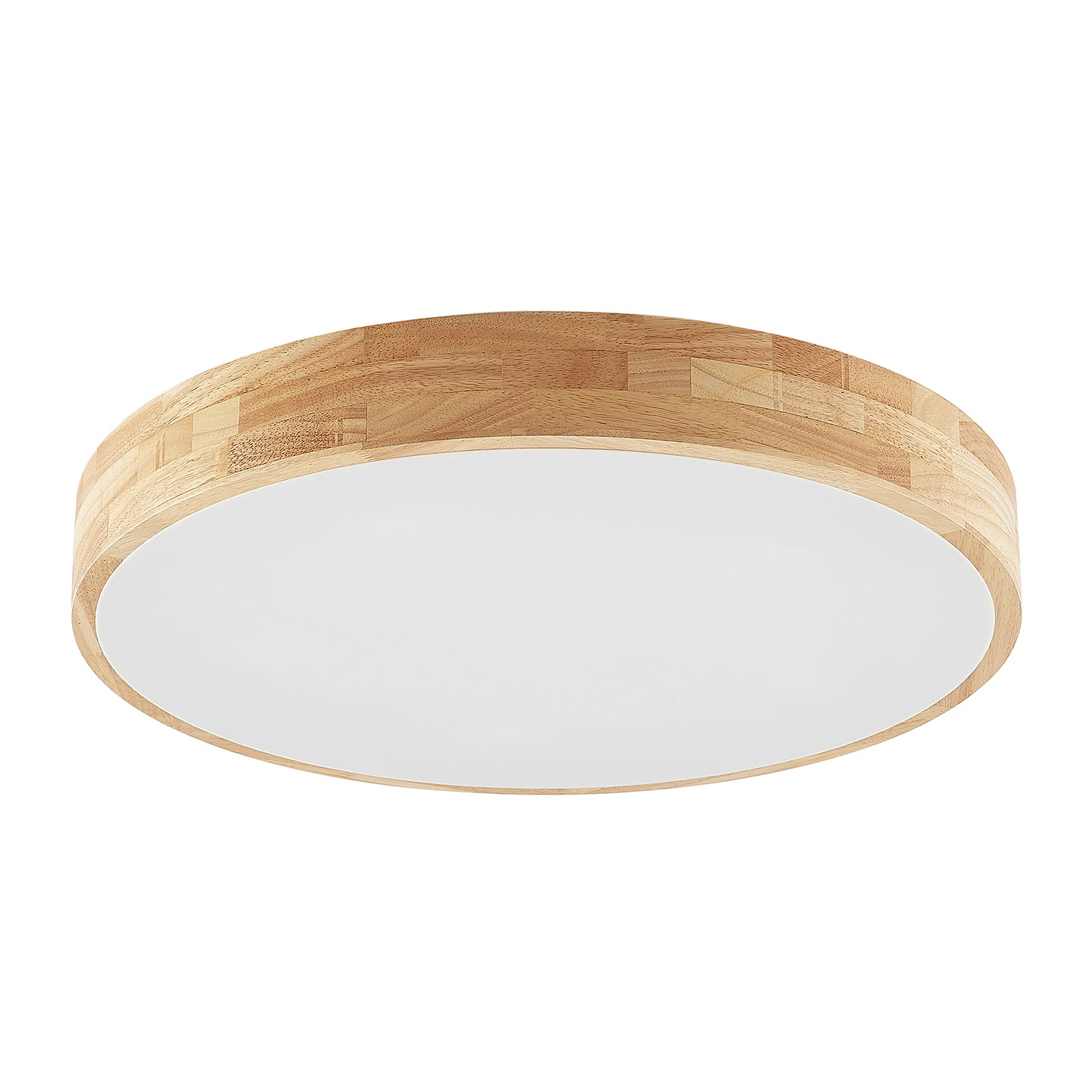 Lámpara de techo Lindby Tanju, Ø 60 cm, 5 luces, madera de caucho, E27