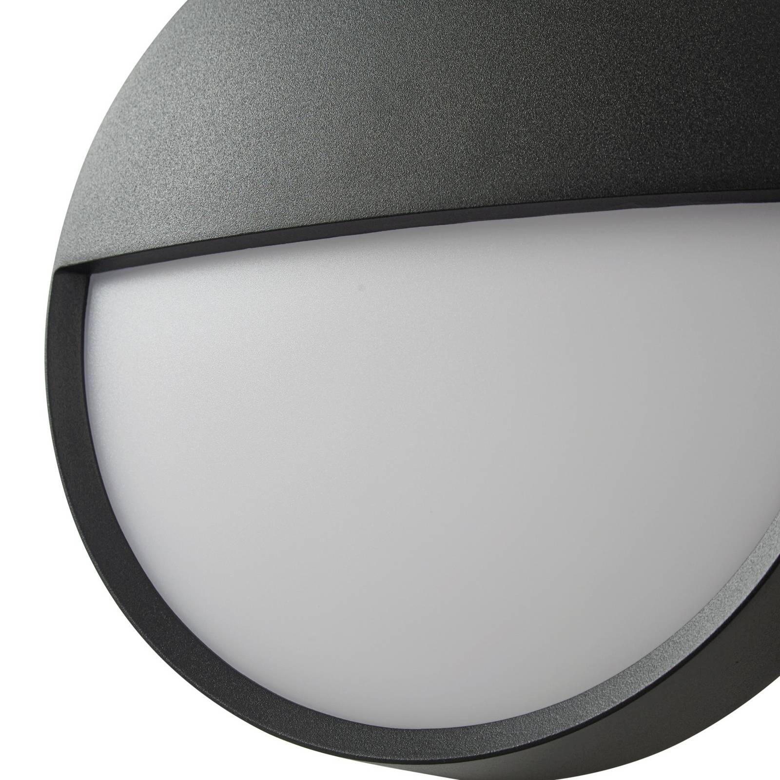 Arcchio – kinkiet zewnętrzny LED Gravo, Ø 25 cm, czarny, IP65