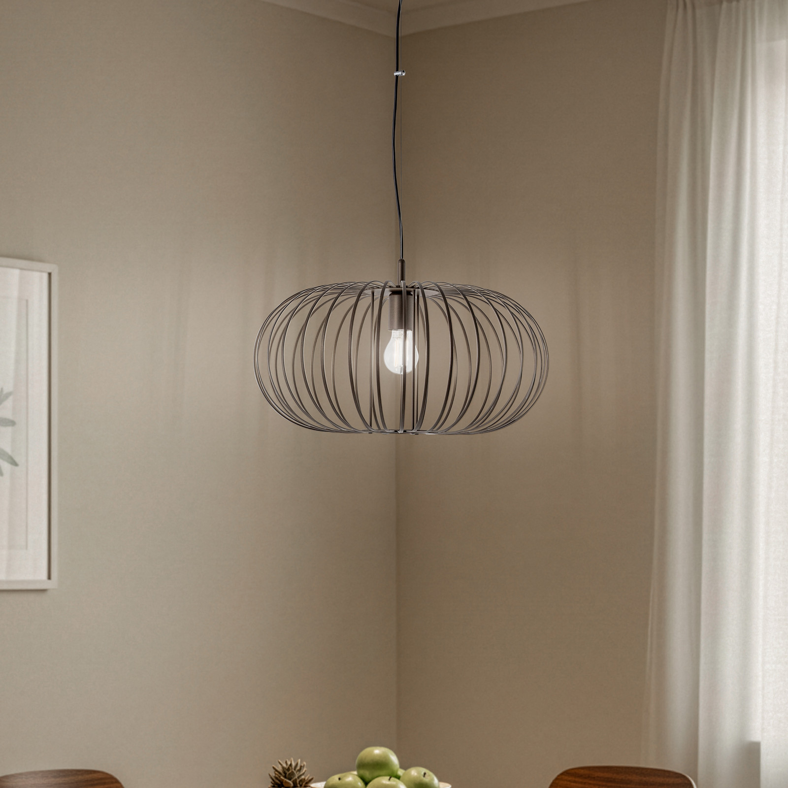 Domiluce Lampă suspendată Globe cafea Ø 51 cm metal 1 bec E27 - Camera de zi / sufragerie