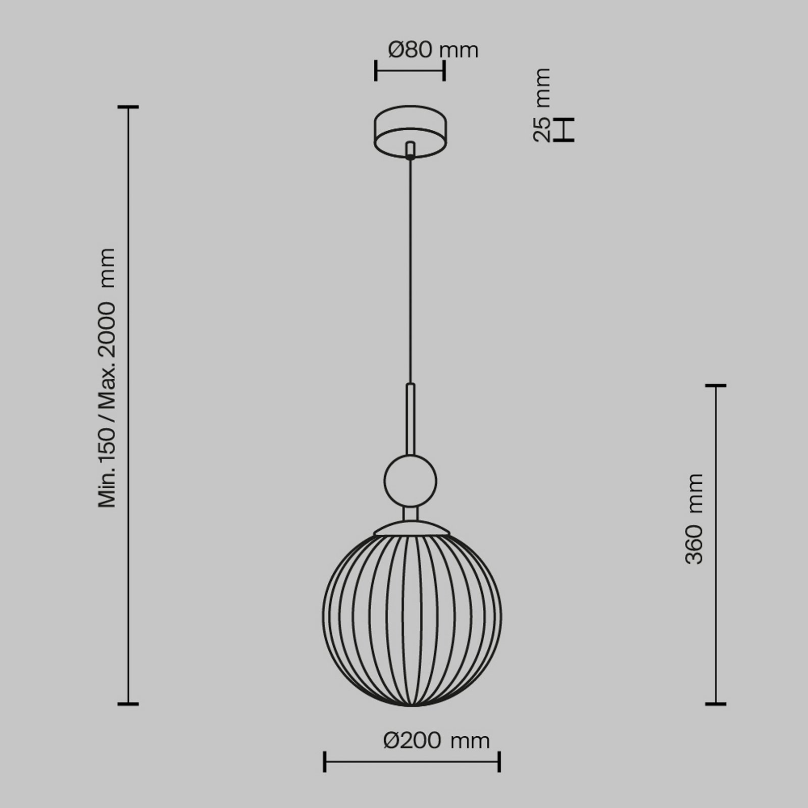 Lampă suspendată Maytoni Tavo, bej, travertin/sticlă, Ø 20 cm