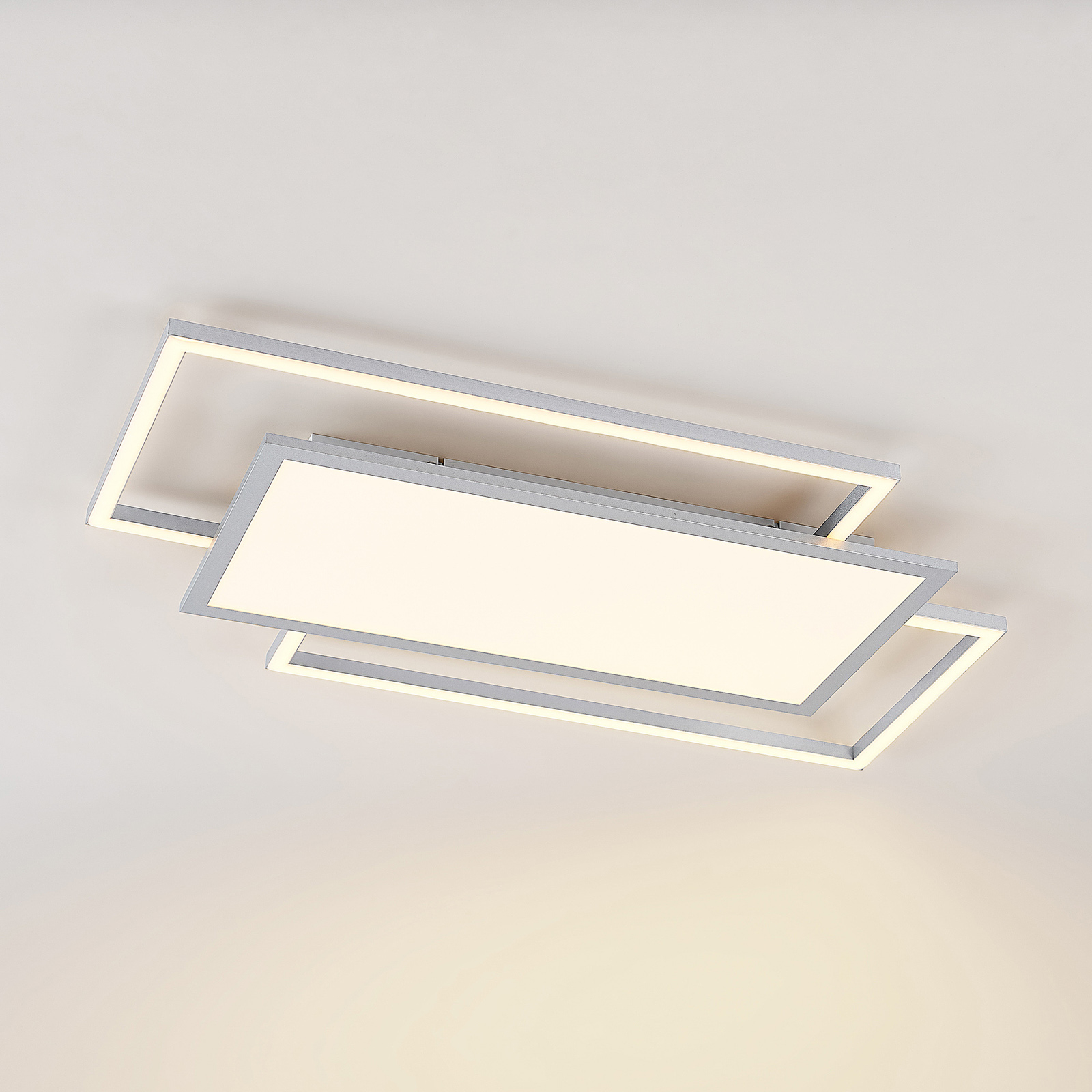 Lucande Ciaran LED stropná lampa, obdĺžniky, CCT