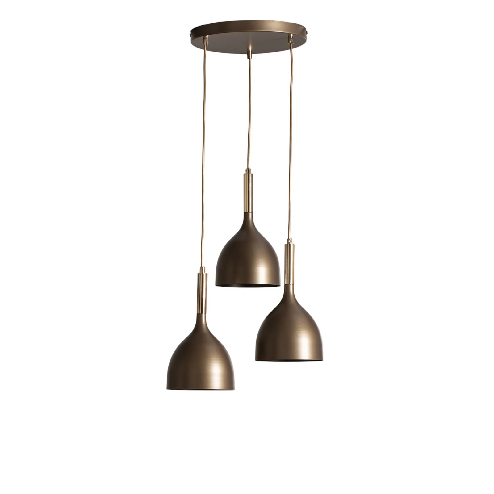Viseča svetilka Noak 3-light, okrogla, titan-zlata/zlata, jeklo