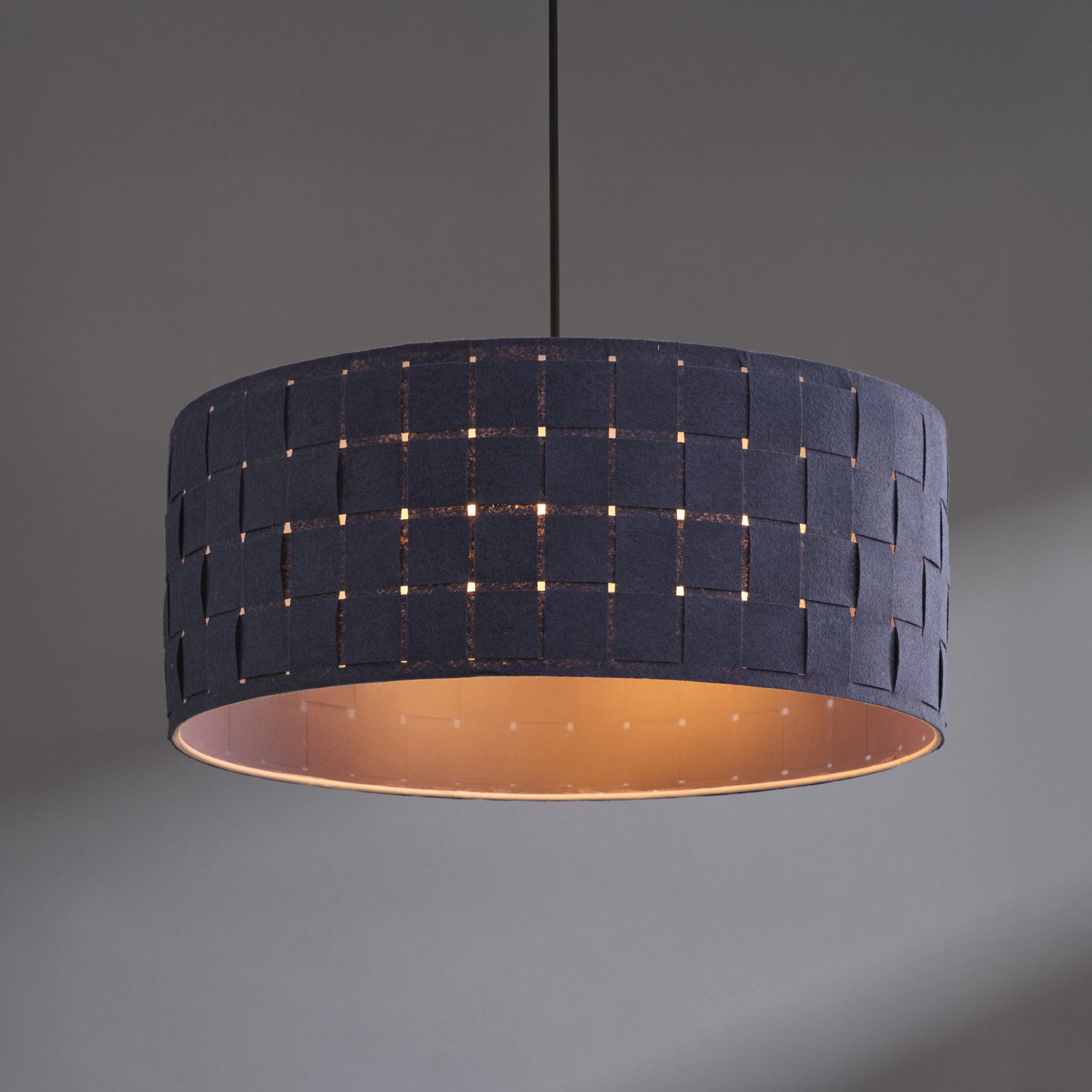 Suspension OSRAM Decor Felt Weaving, Ø 48 cm, gris, feutre E27