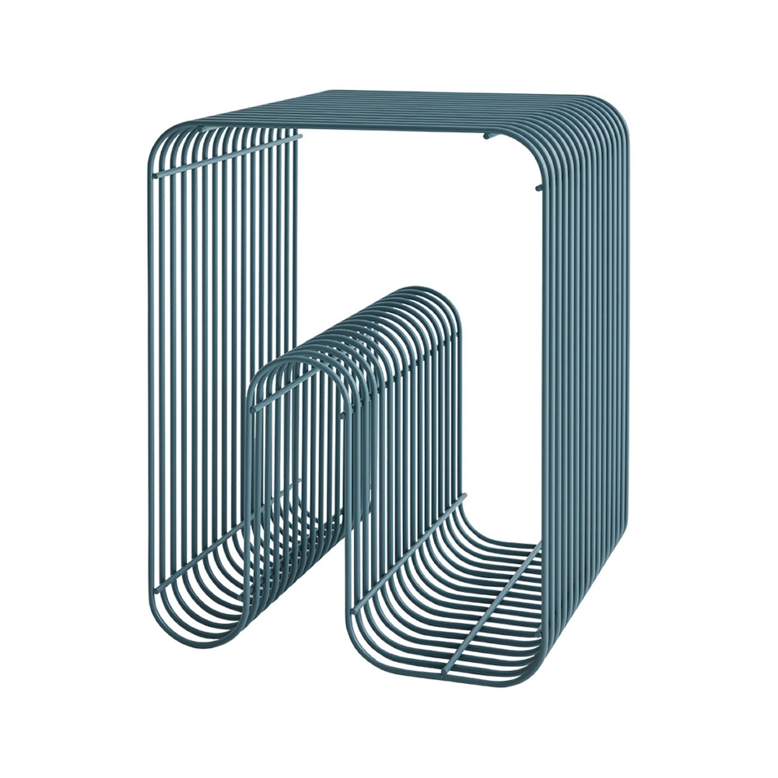 Kruk Curva, stofblauw, staal, 32 cm lang - AYTM