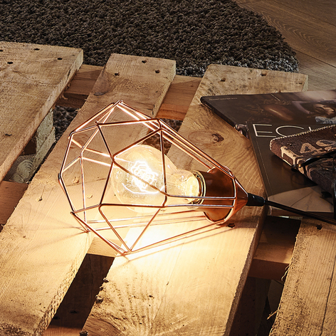 Vintage-taklampa Tarbes med kopparfinish