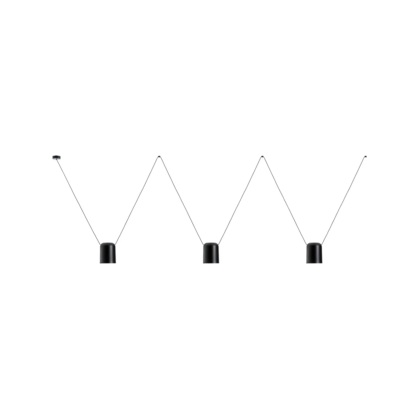 LEDS-C4 κρεμαστό φωτιστικό Attic Τριπλός κύλινδρος Ø 15cm μαύρο