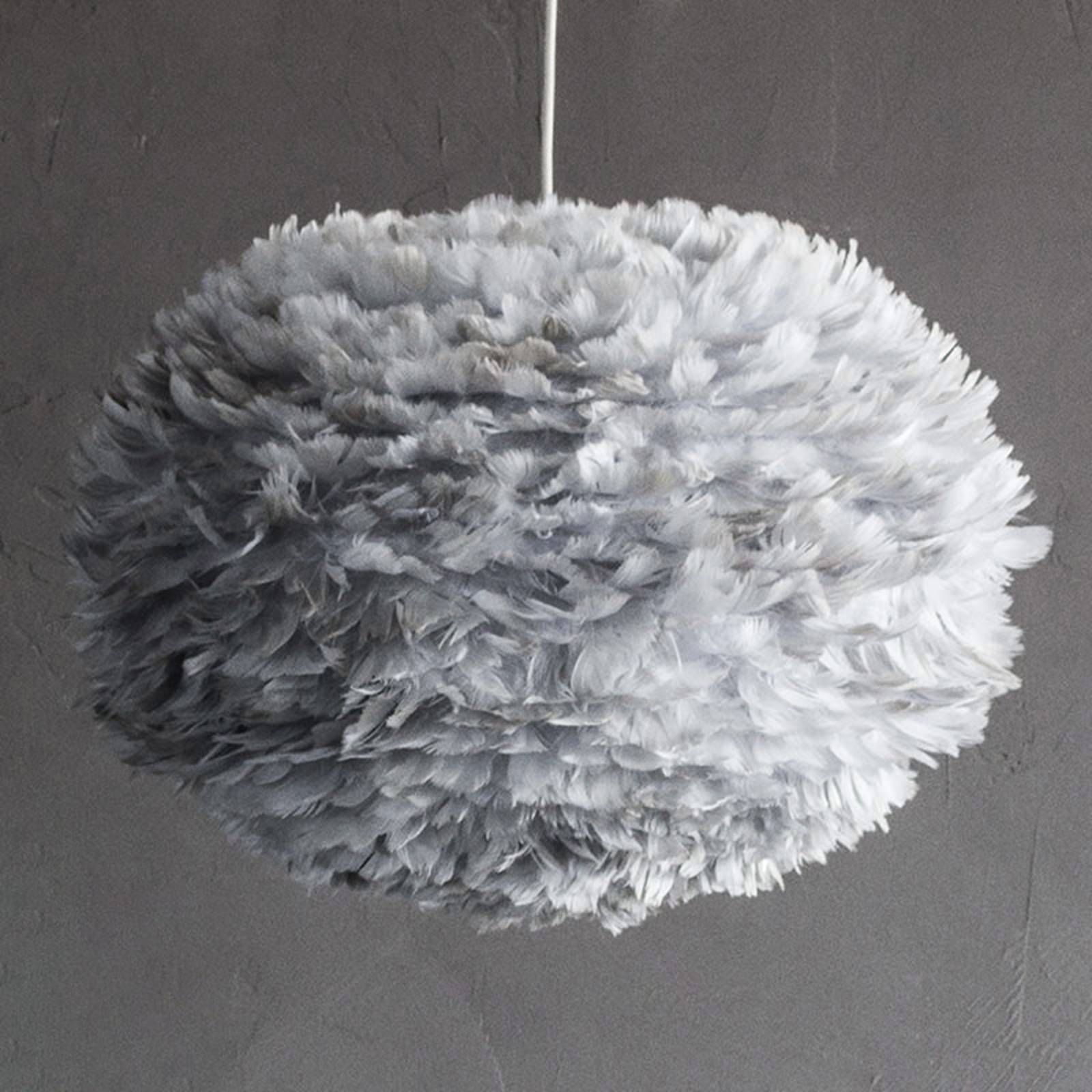 fluffy grey lamp shade