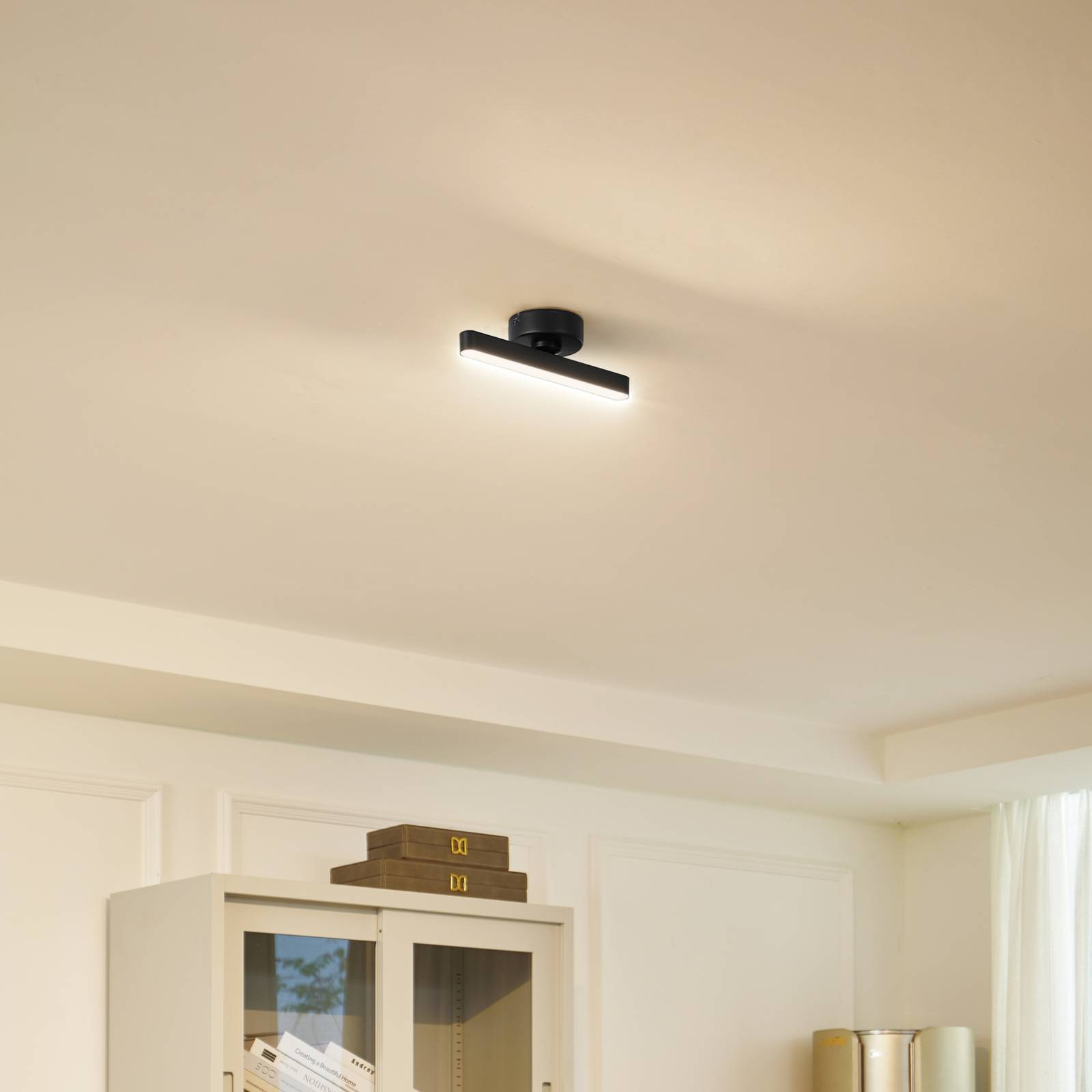 Lindby LED-Deckenleuchte Eldrin, 1-flg., schwarz,Lichtleiste günstig online kaufen