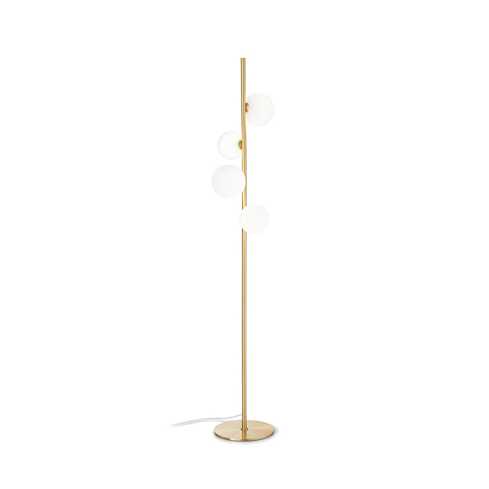 Lampadar IDEAL LUX Perlage alamă/alb înălțime 164 cm 4 becuri - Camera de zi / sufragerie - alamă alb - Metal