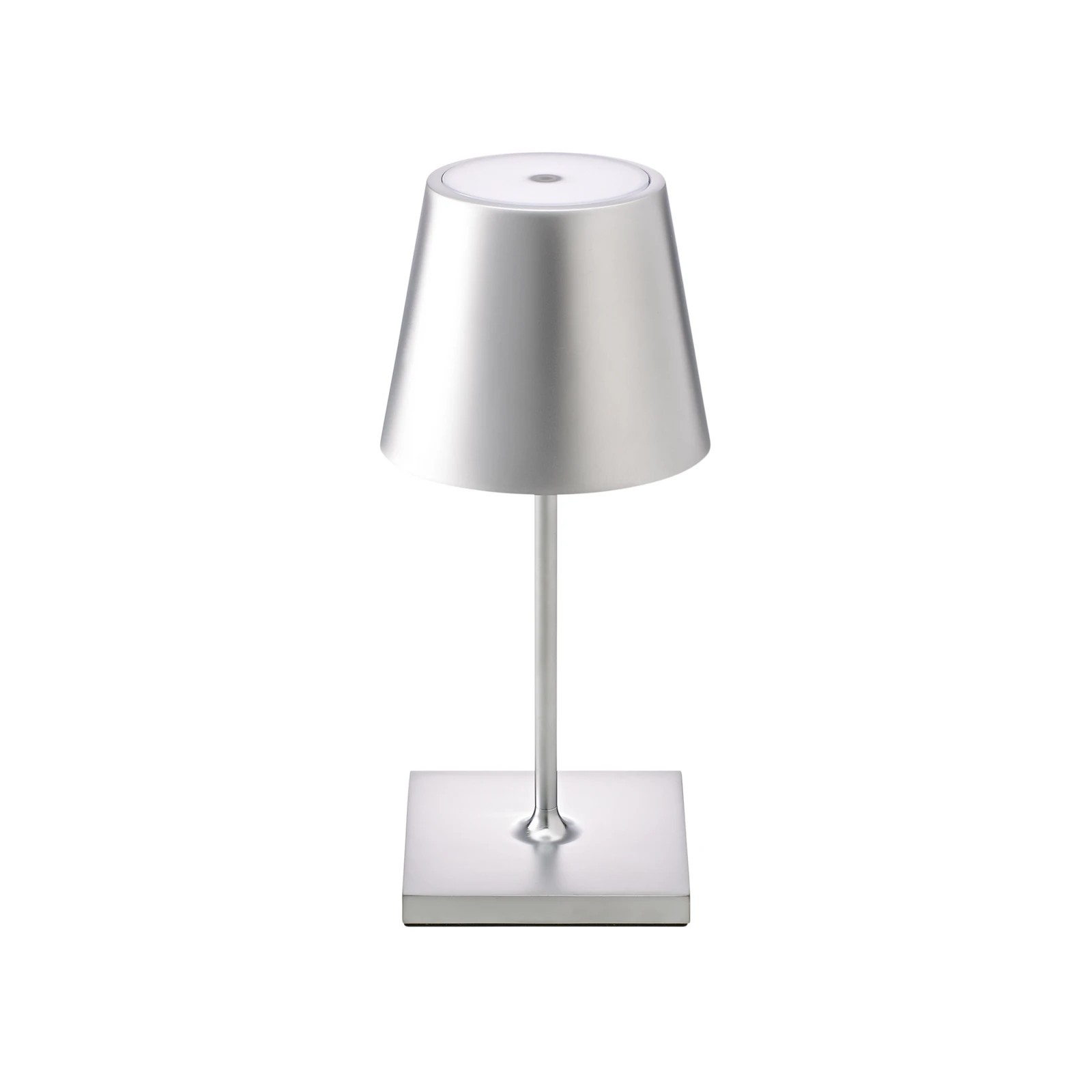 LED-Akkutischlampe Nuindie mini, Easy Connect, silber, dimm.