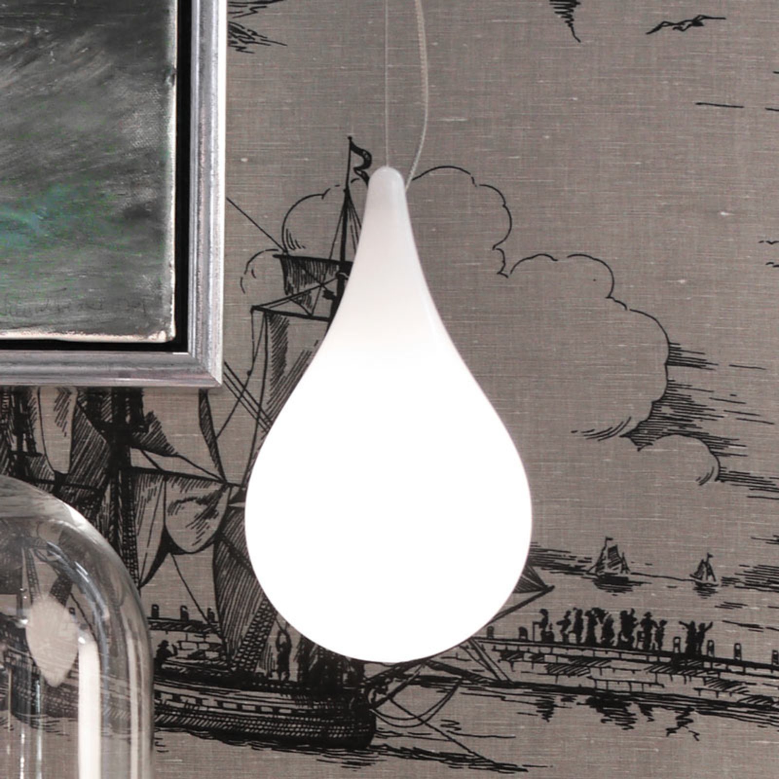 next Drop_2 XS Single LED pendant light, recess, for Living / Dining Room, polyethylene, G4, 2.5 W, energy efficiency: A+, H: 18 cm