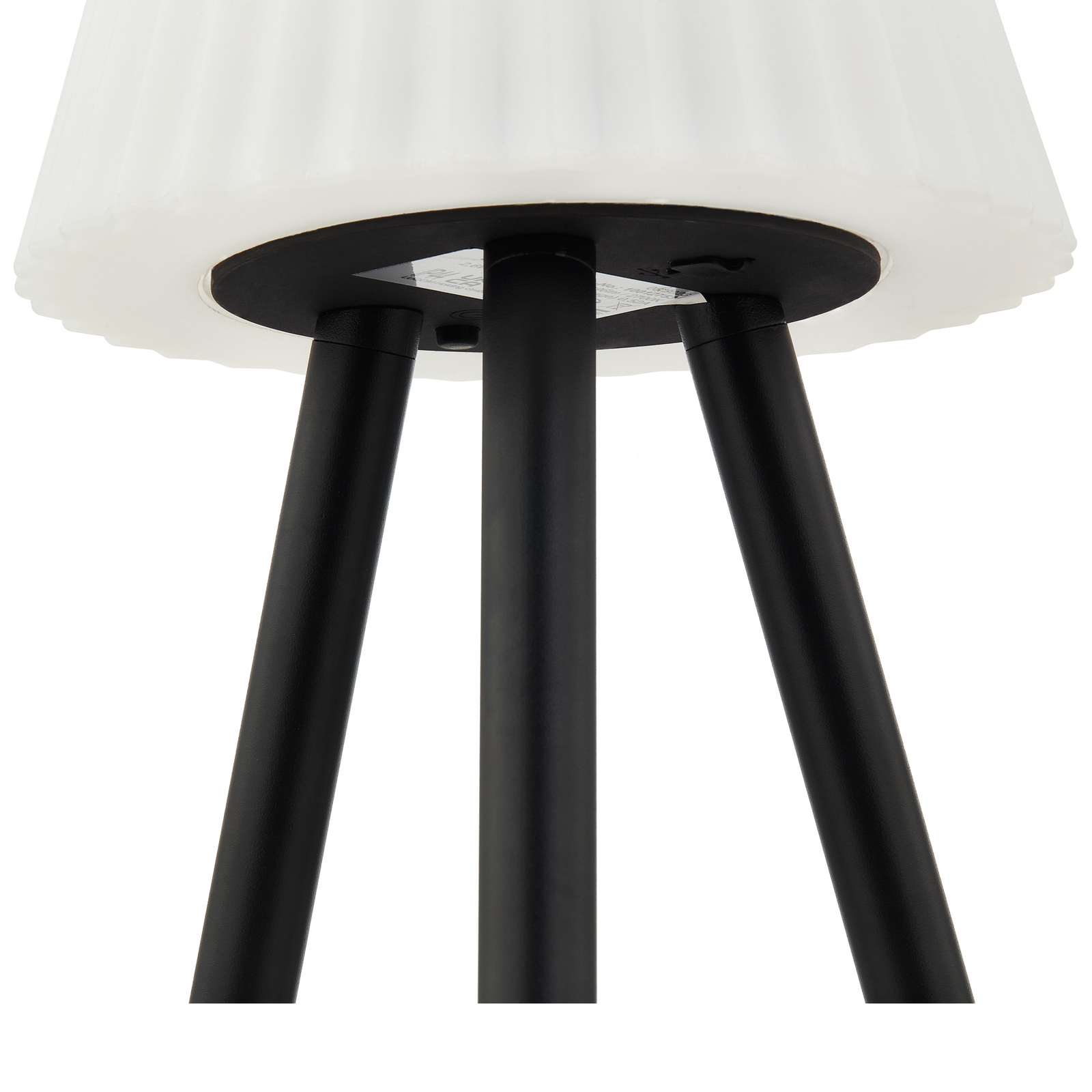 Vonkajšia stolová lampa Lindby LED Jaimy, dobíjateľná batéria, čierna, kov