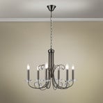 Lustre Ariane, níquel, Ø 67,5 cm, cristal, 6 lâmpadas.