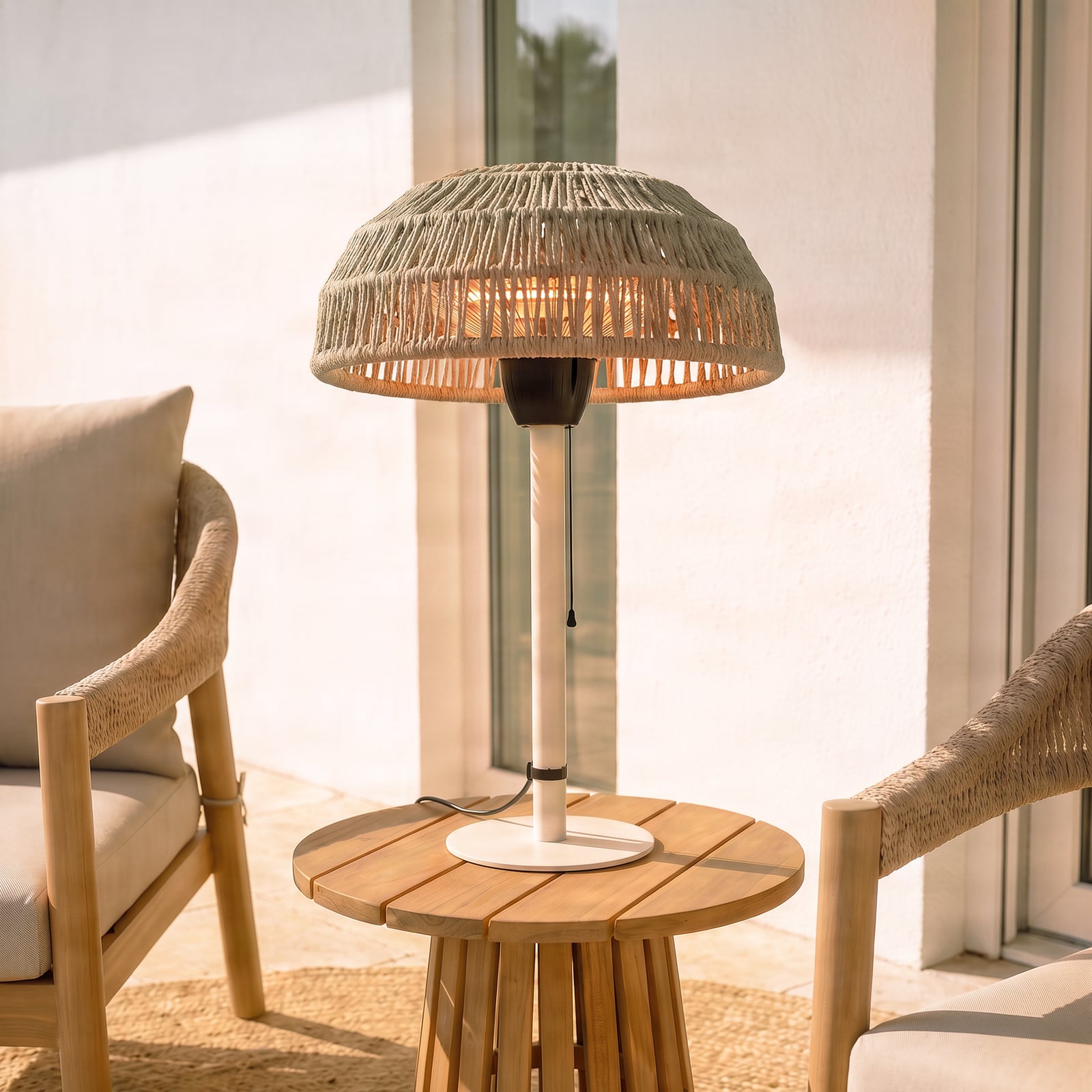 Radiateur rayonnant de table Calenza, beige, hauteur 70 cm, 1 500 W, aluminium Radiateur rayonnant de table Calenza, beige, hauteur 70 cm, 1 500 W, aluminium