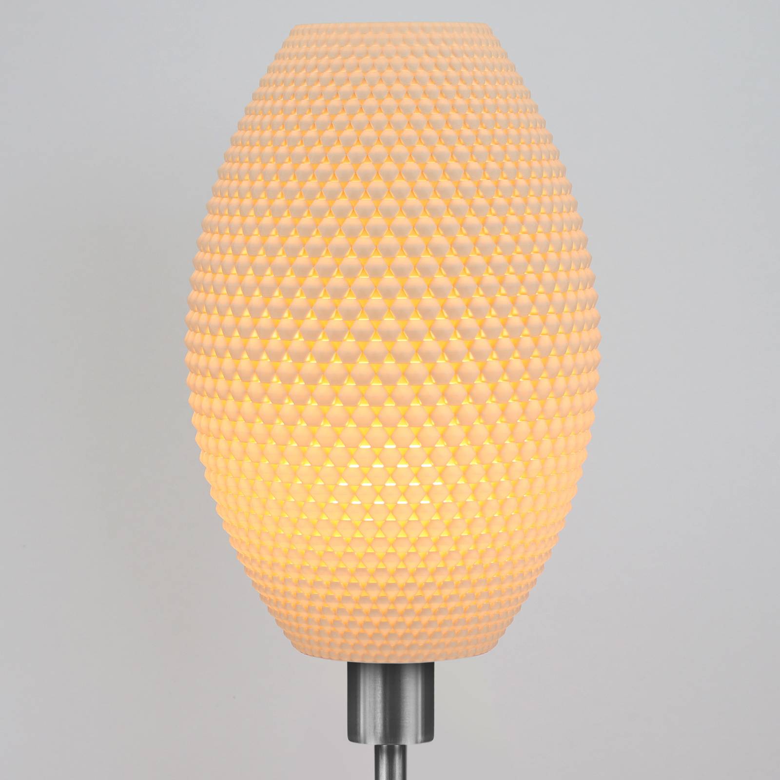 Lampa stojąca Diamant Olive z biomateriału, linen