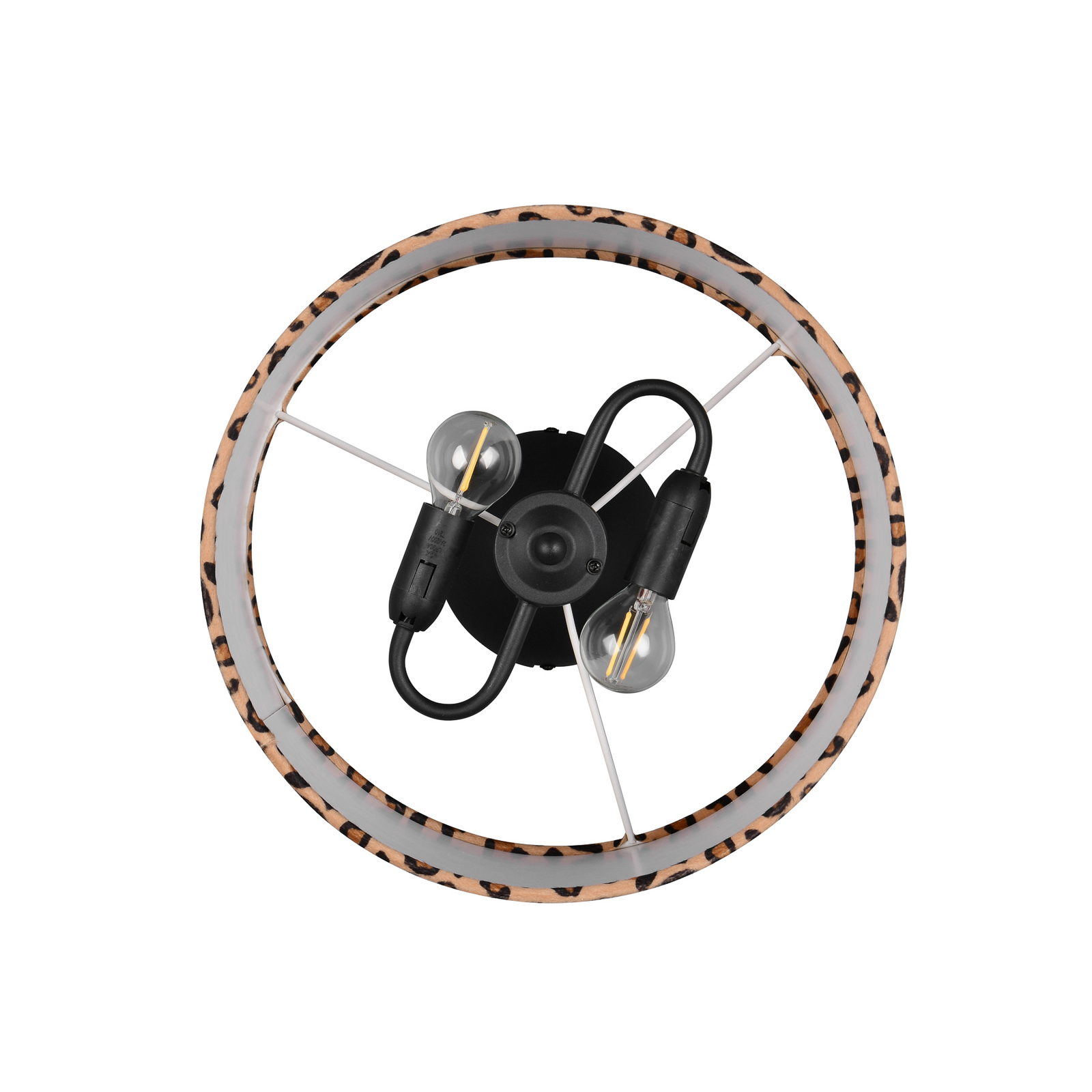 Φωτιστικό οροφής Pardina, καφέ στίγματα/μαύρο, Ø 30 cm μέταλλο