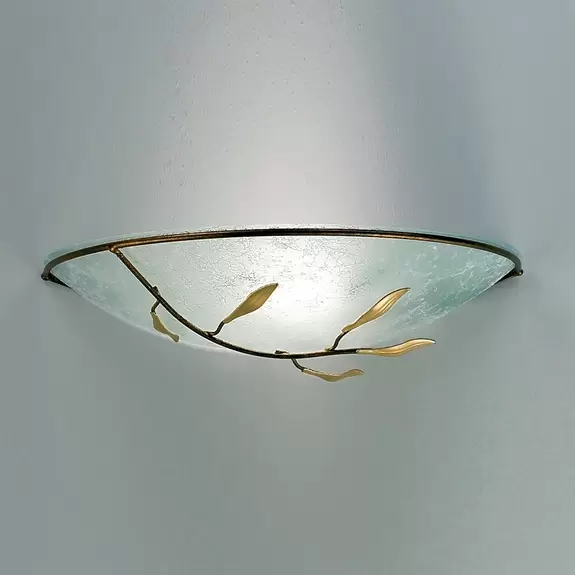 Lampenwelt Wandleuchte Luca, gold antik, Scavoglas