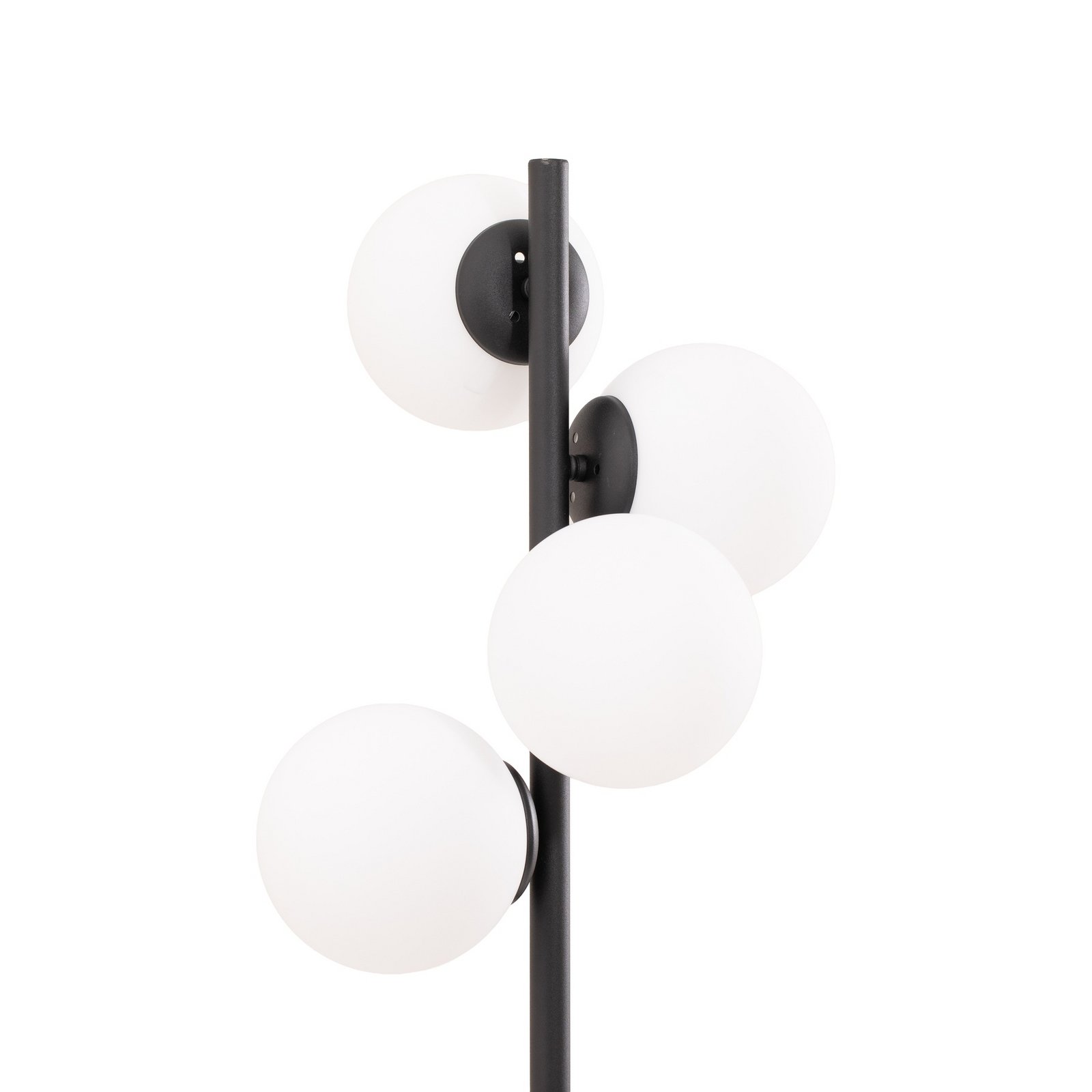 Stehleuchte Faze, schwarz, Glas, Höhe 130 cm, 4-flammig, E27