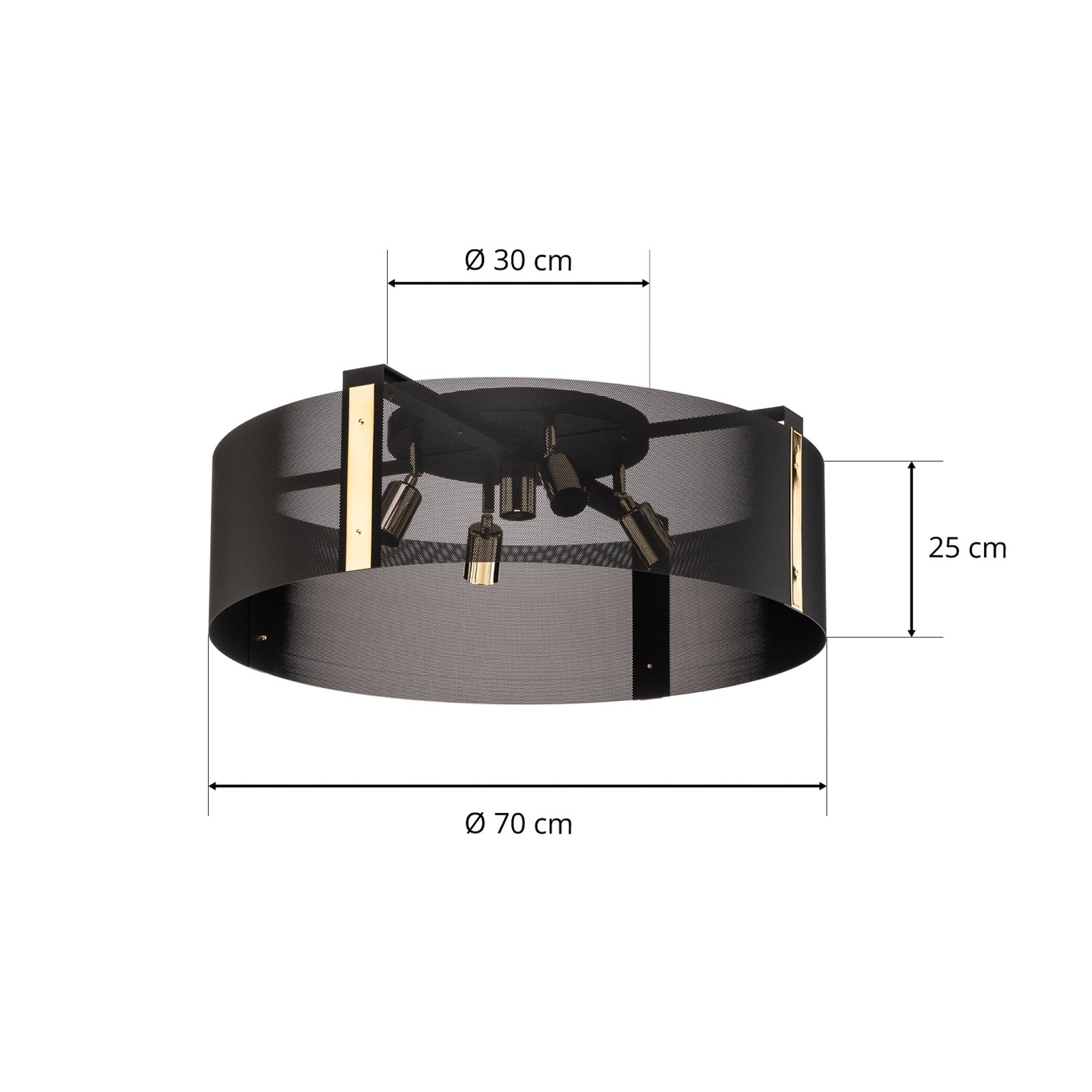 Lampa sufitowa Etro, Ø 70 cm czarna/złota