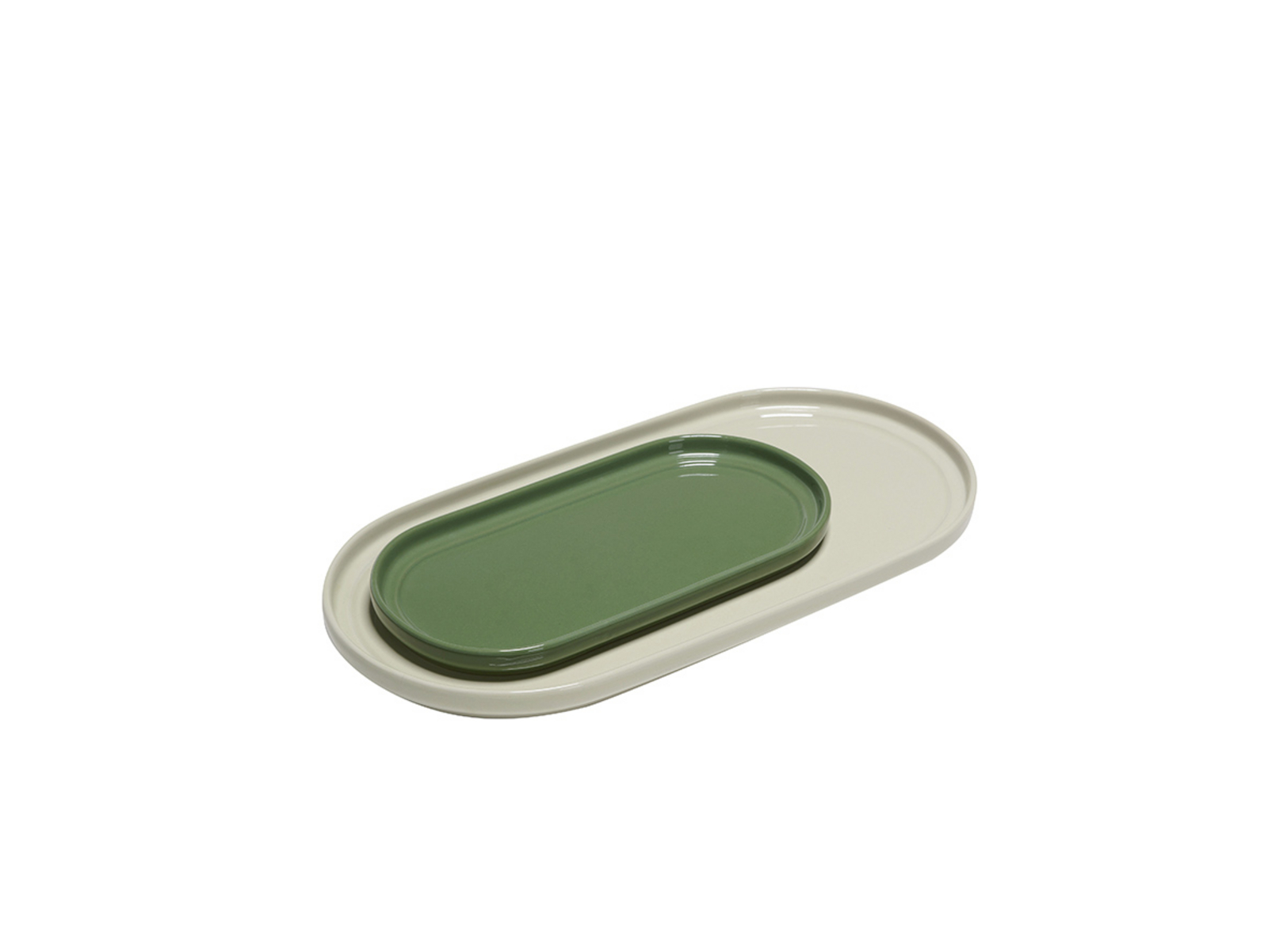 Amare Serving Trays Set of 2 Sand/Green - Hübsch