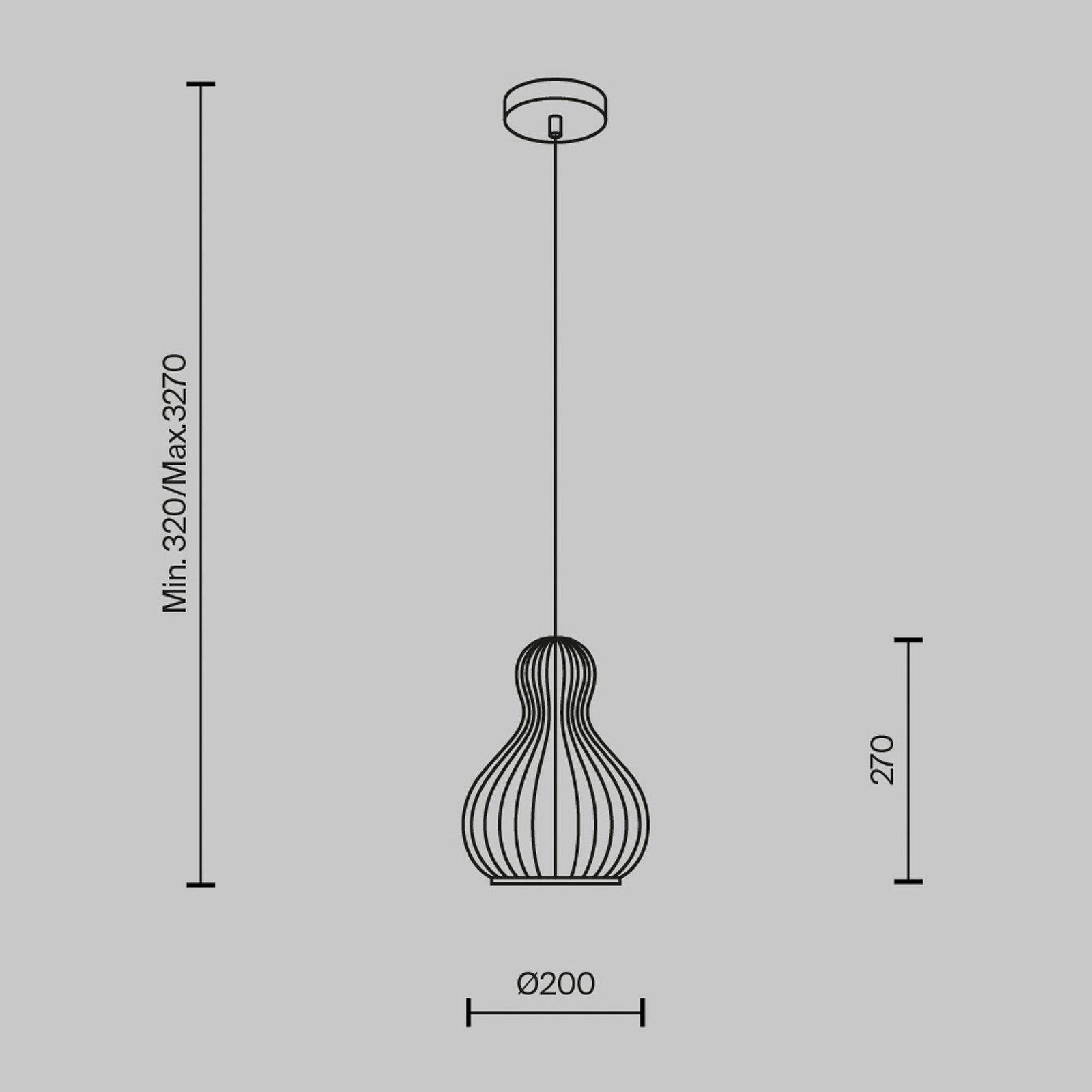 Lampă suspendată Maytoni Roots Ø 20 cm înălțime 27 cm lemn/negru - Camera de zi / sufragerie - lemn deschis negru