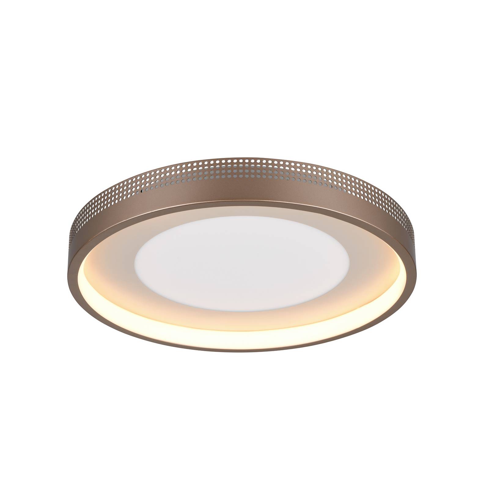  Trio Lighting Led-deckenlampe Solea, Braun, ø 40 Cm, Kunststoff 