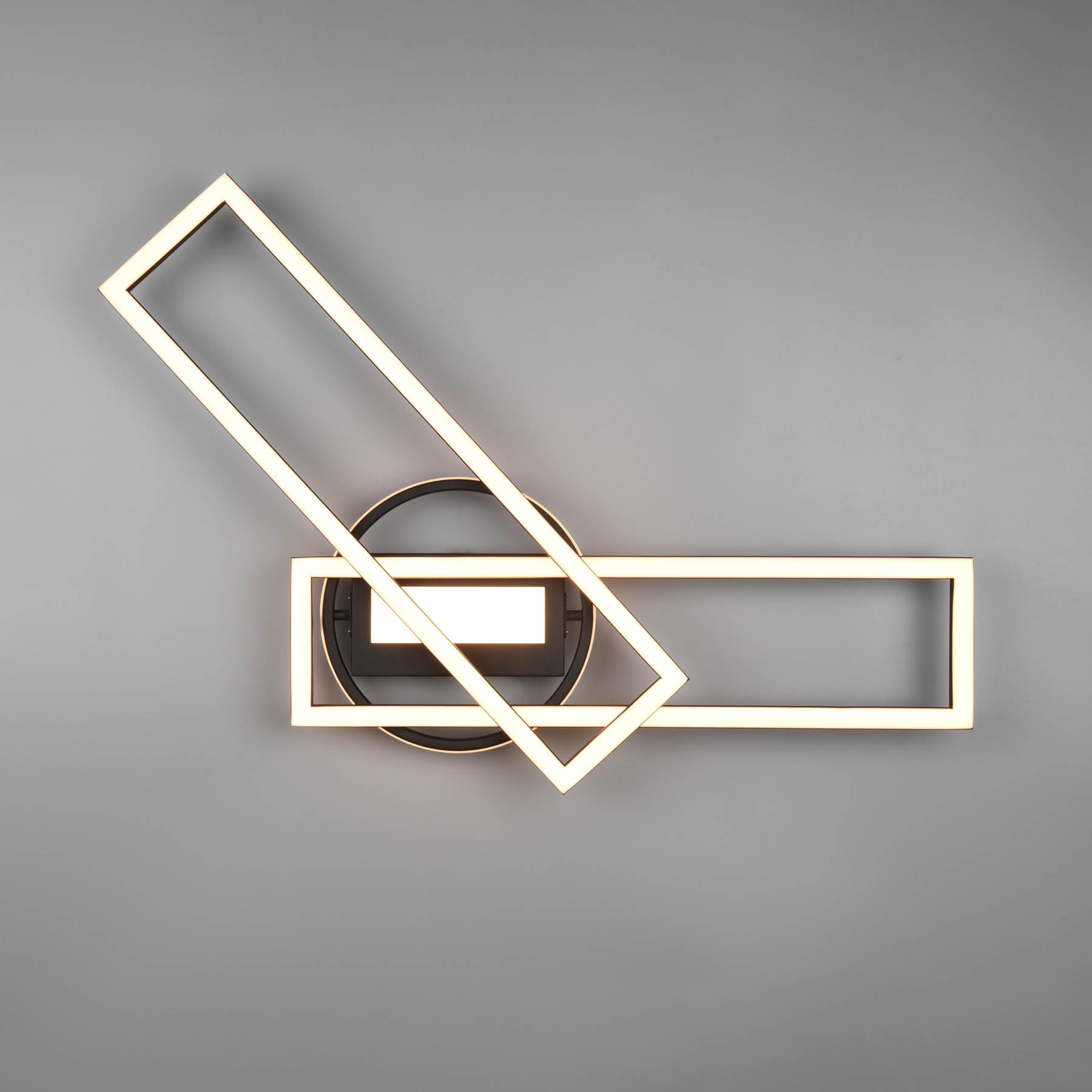 LED-Deckenlampe Twister, drehbar, Remote, schwarz