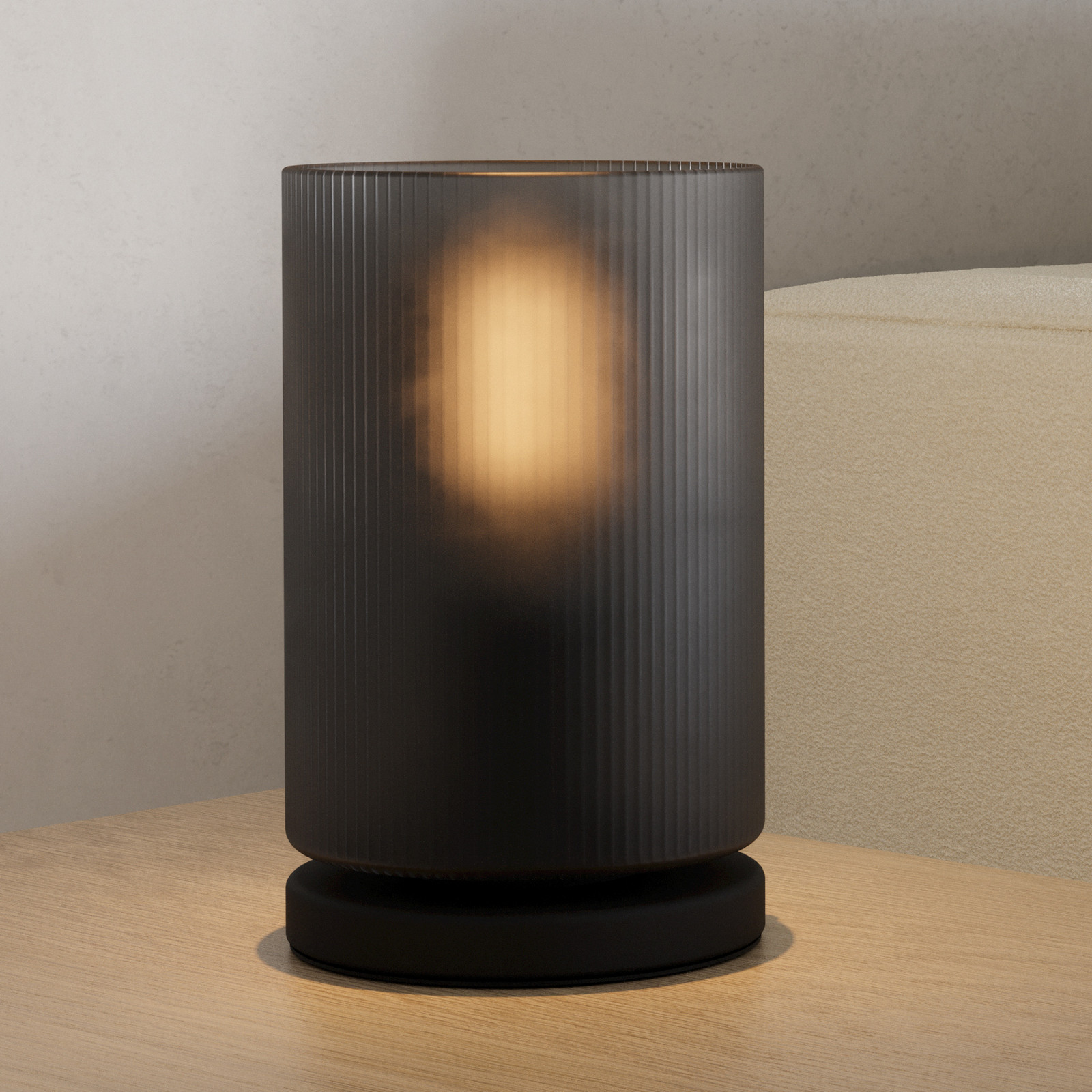 EGLO Lampa de masă Colomera înălțime 195 cm negru/gri sticlă - Camera de zi / sufragerie - Vintage - gri fumuriu-transparent negru