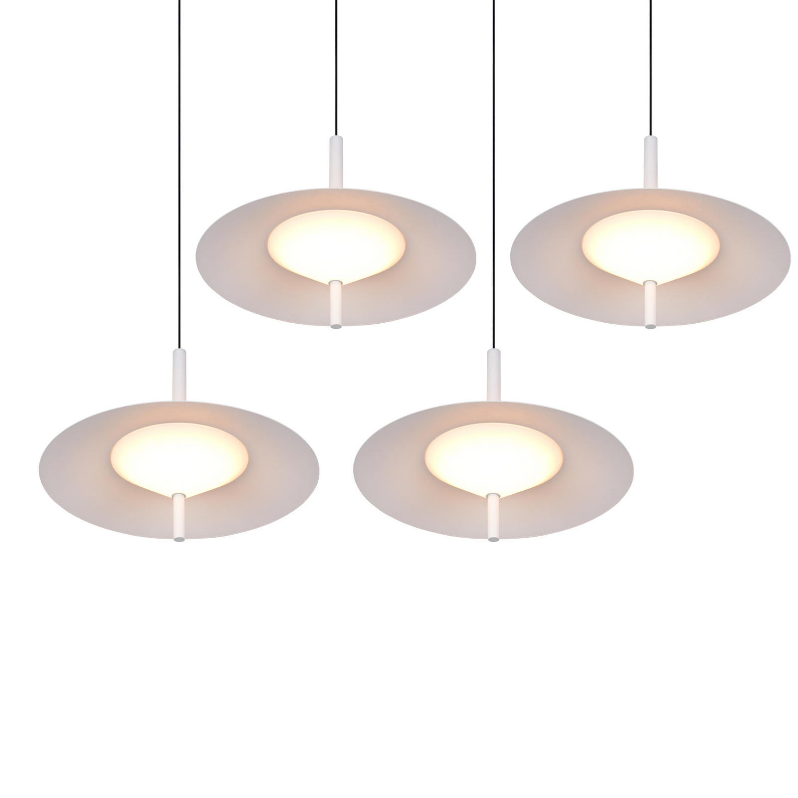 LED piekaramā lampa „Amalo“, matēti balta, garums 146 cm, CCT, 4 spuldzes. LED piekaramā lampa „Amalo“, matēti balta, garums 146 cm, CCT, 4 spuldzes.