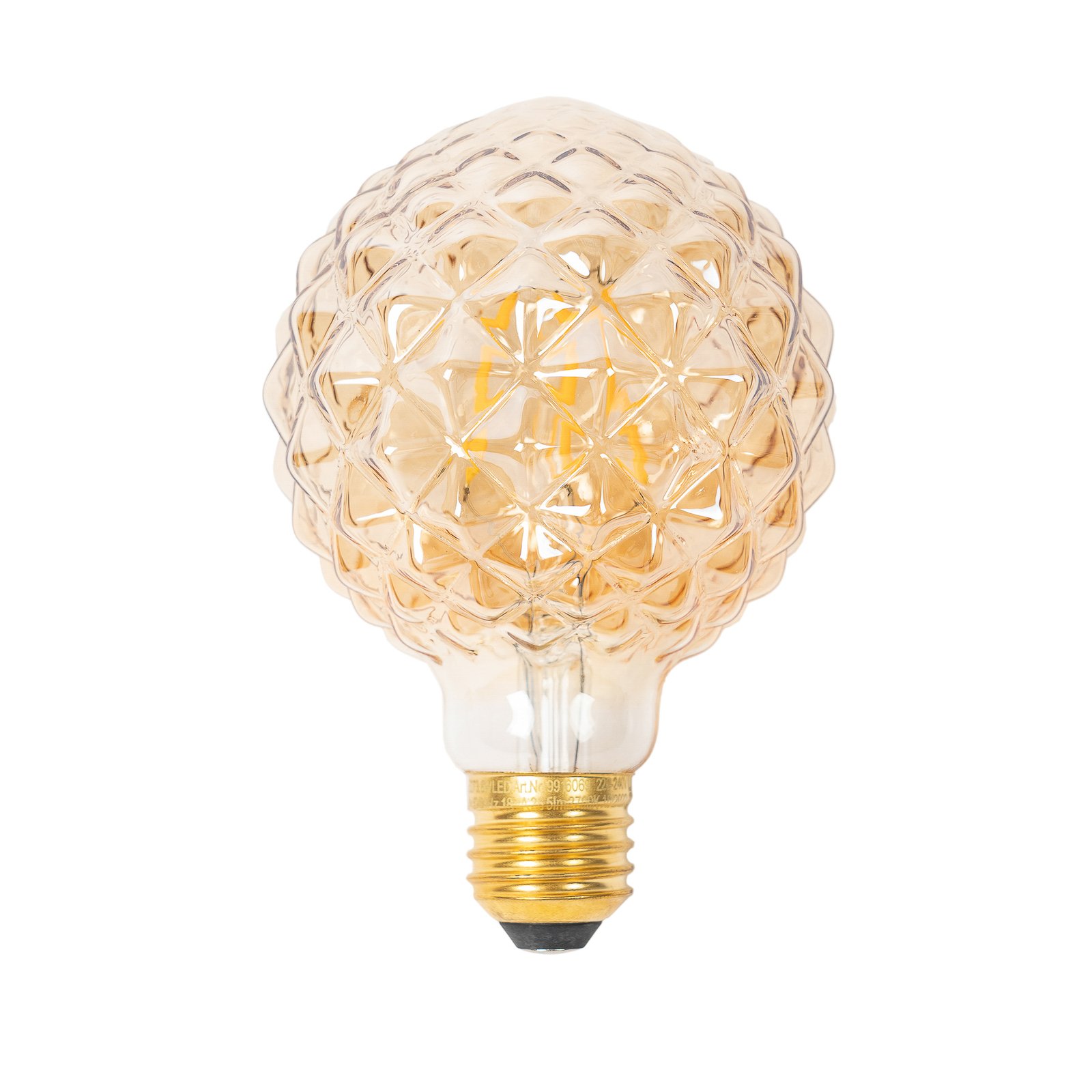 E27 3,8W LED-Lampe G95, 2700K, Struktur, amber