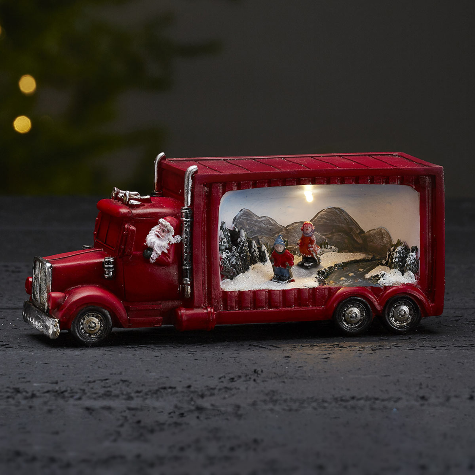 Merryville LED decorative lamp Santa Claus truck