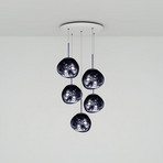 Melt Mini okrugla viseća lampa, dimljena, Ø73cm, 5 žarulja. -Tom Dixon