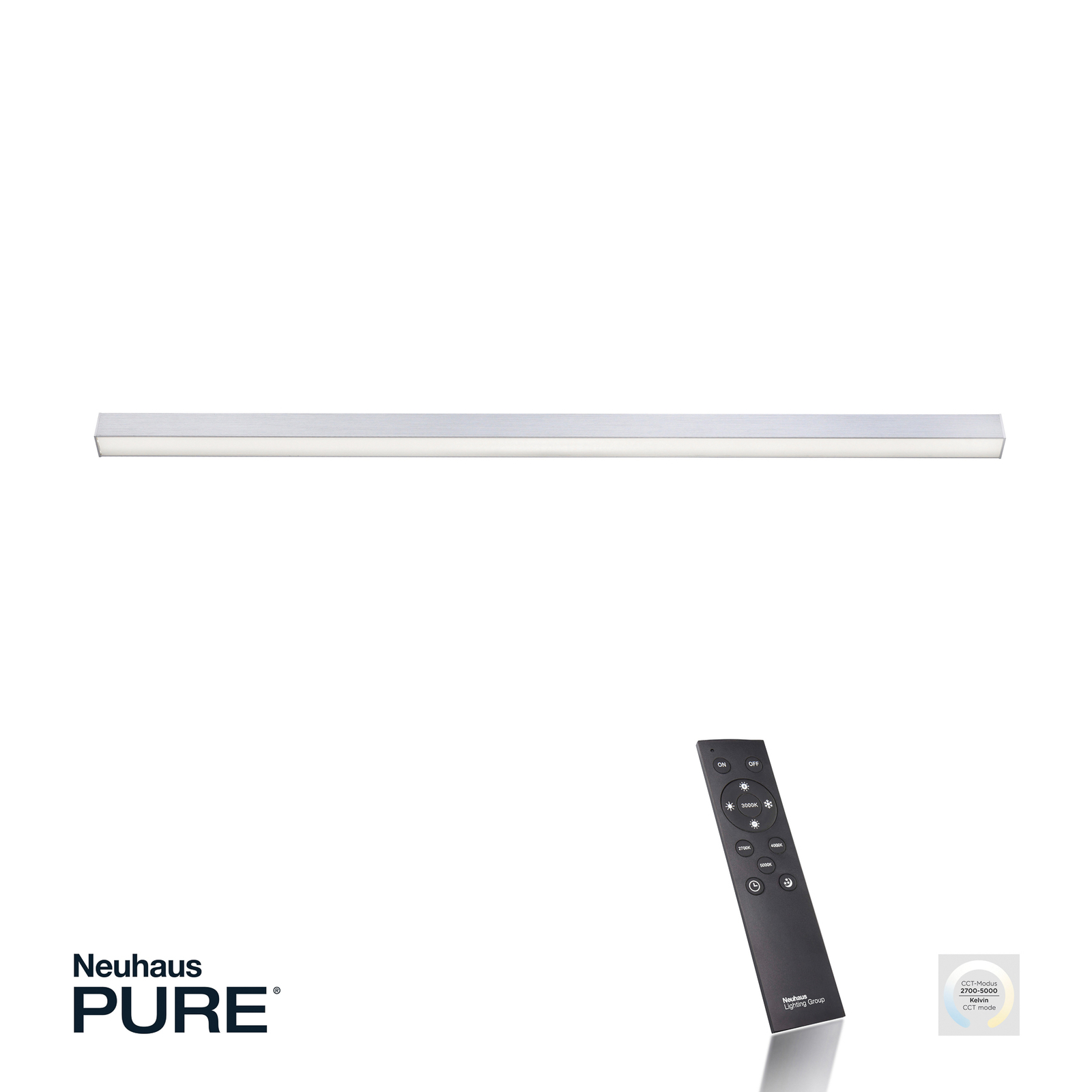 Hound kul vandrerhjemmet Paul Neuhaus Pure-Lines LED-loftlampe lang | Lampegiganten.dk