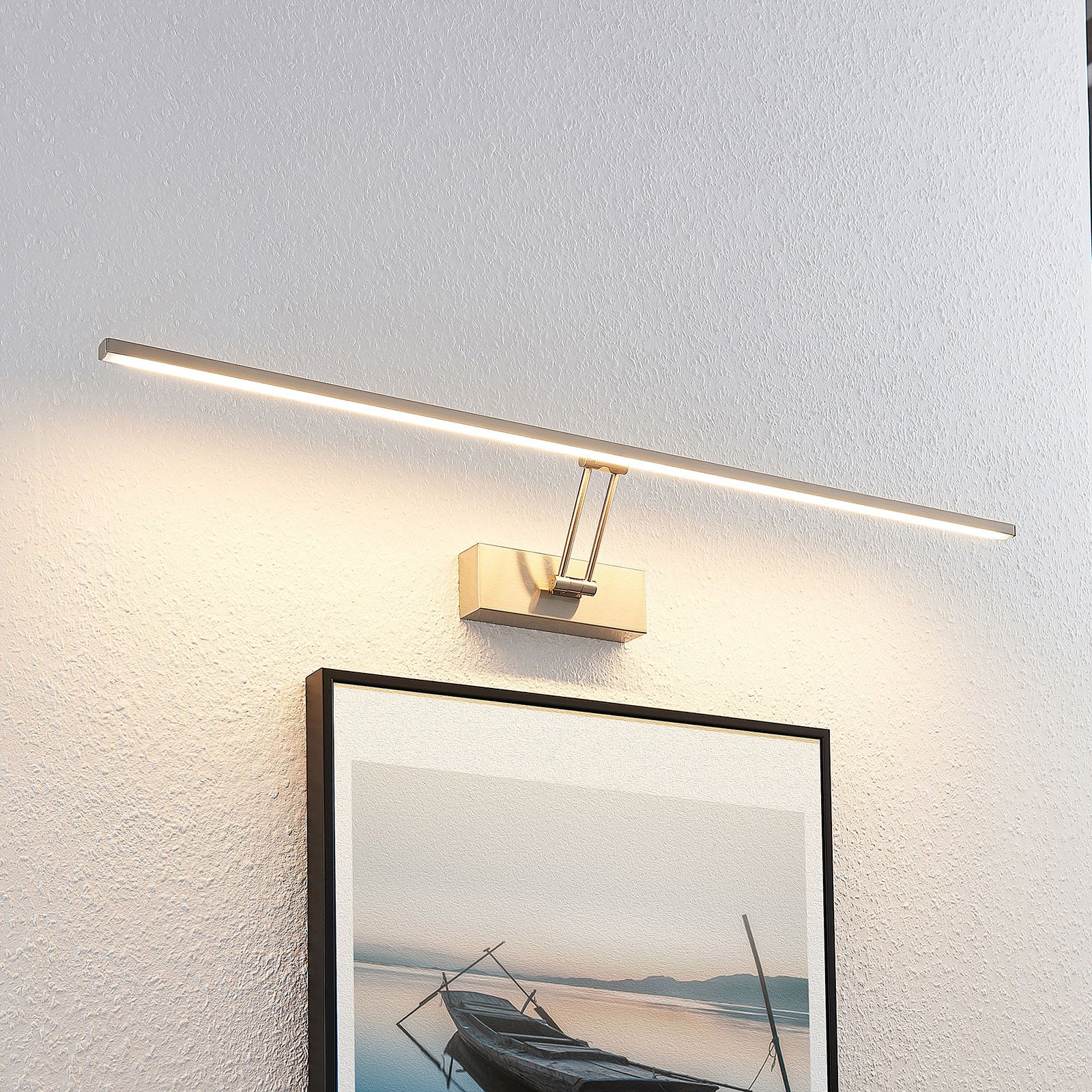 Lucande Thibaud LED da quadri, nichel, 83,4 cm