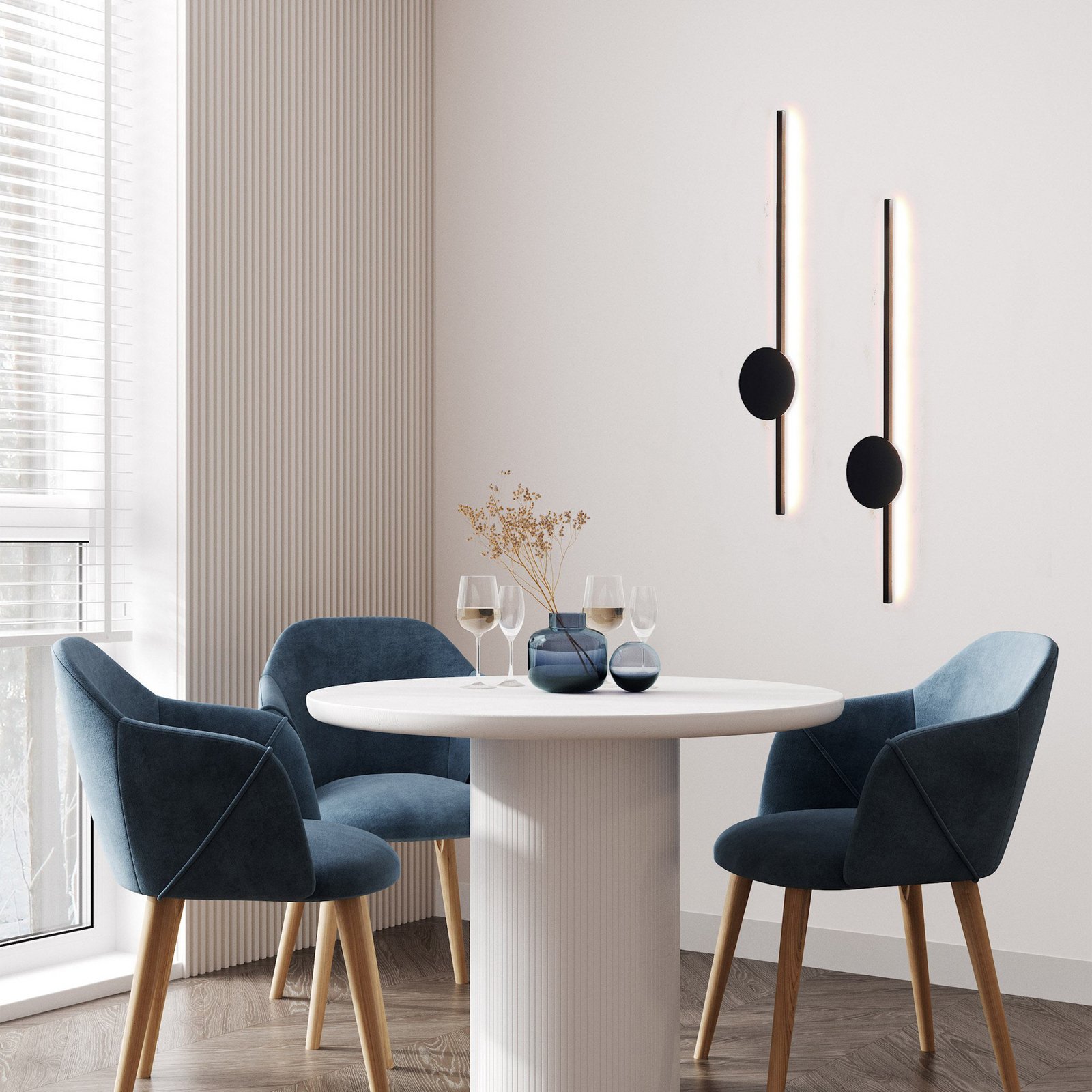 Applique a LED Java II, nero, altezza 93 cm, metallo