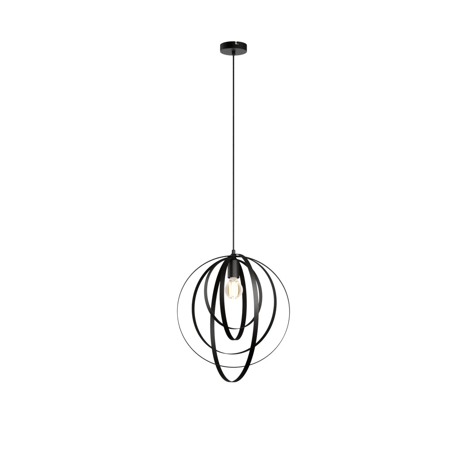 Suspension Ringo, à 1 lampe, noir