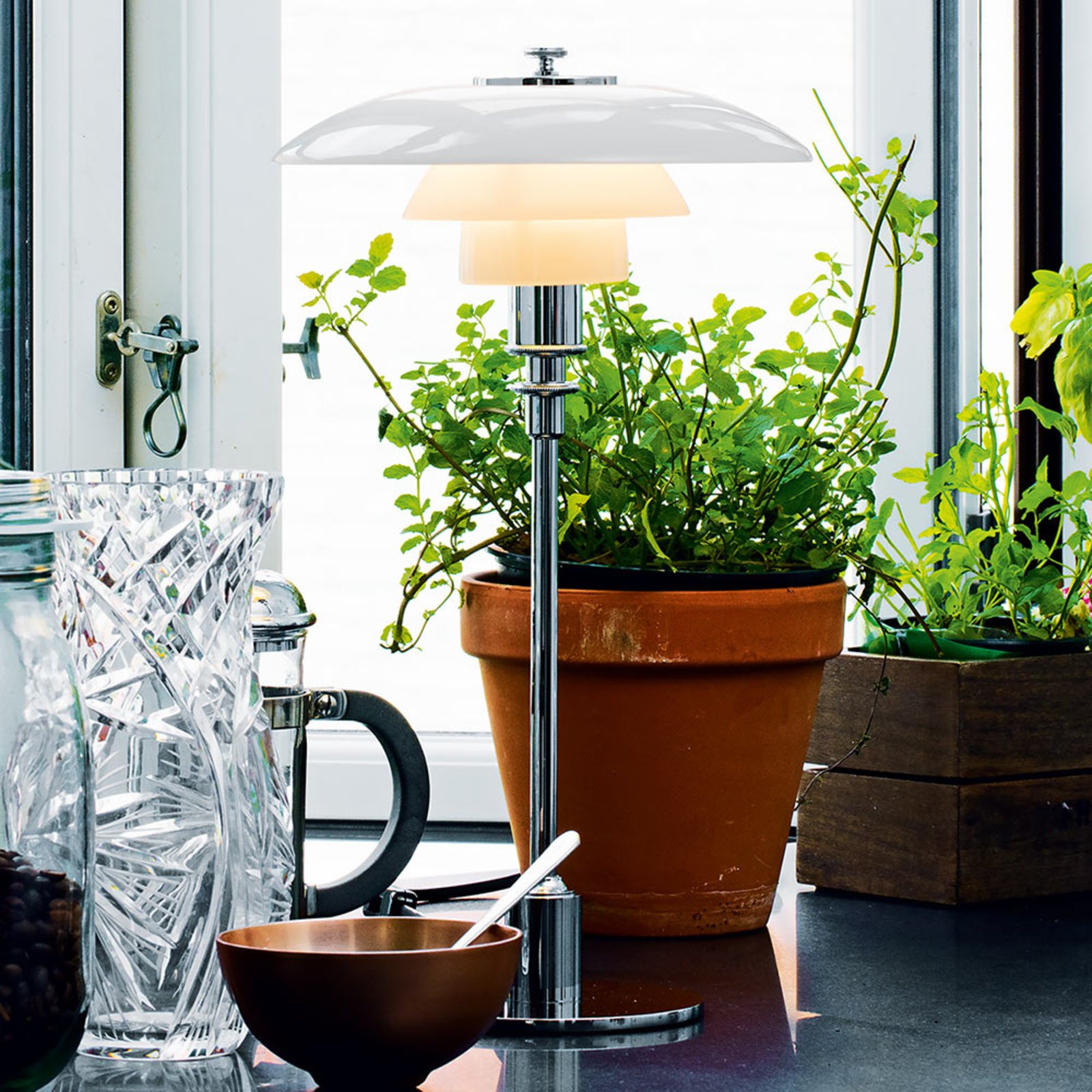 PH 2/1 Lampada da Tavolo High-Gloss Chrome-Plated - Louis Poulsen