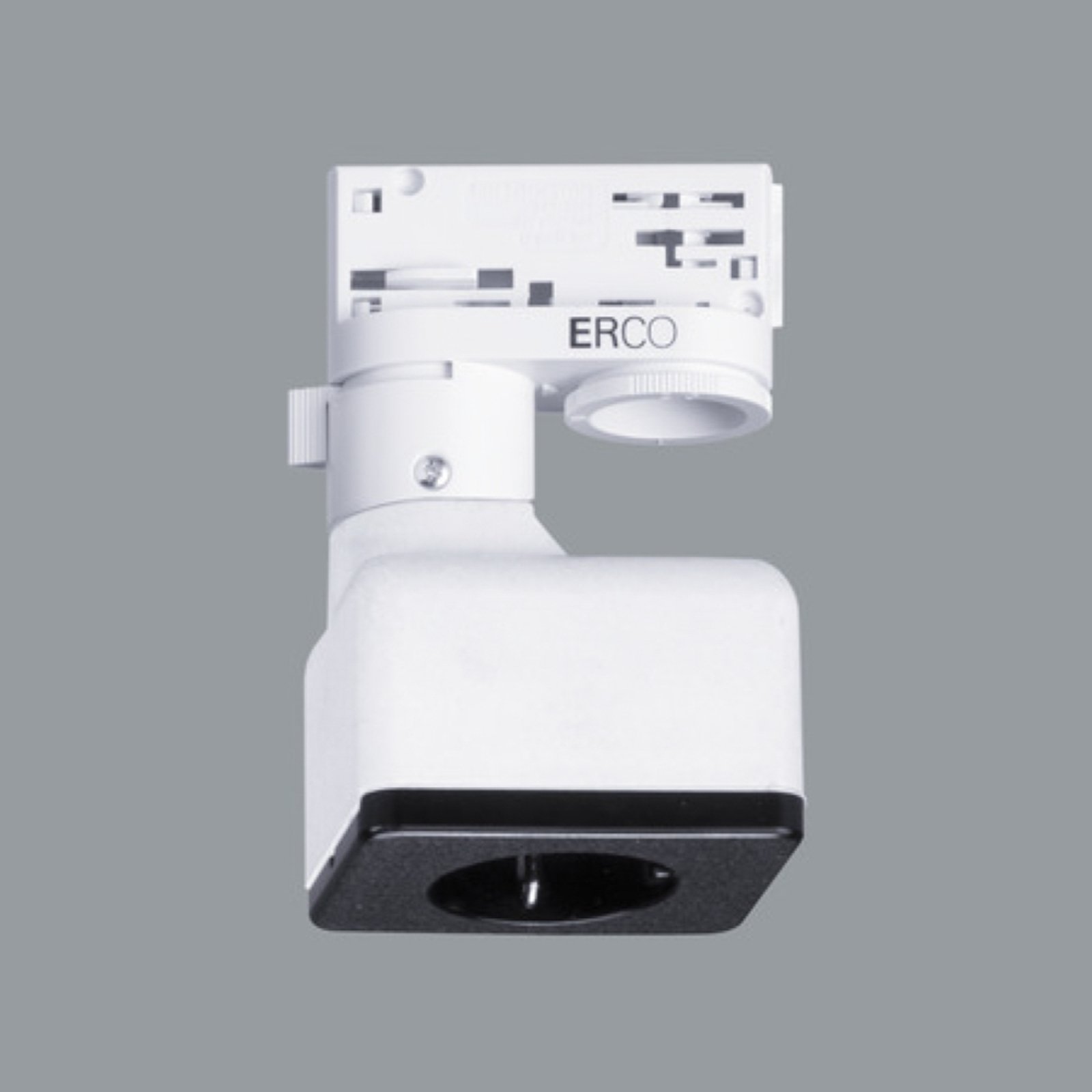 ERCO 3-faset adapter med Schuko-dåse, hvid